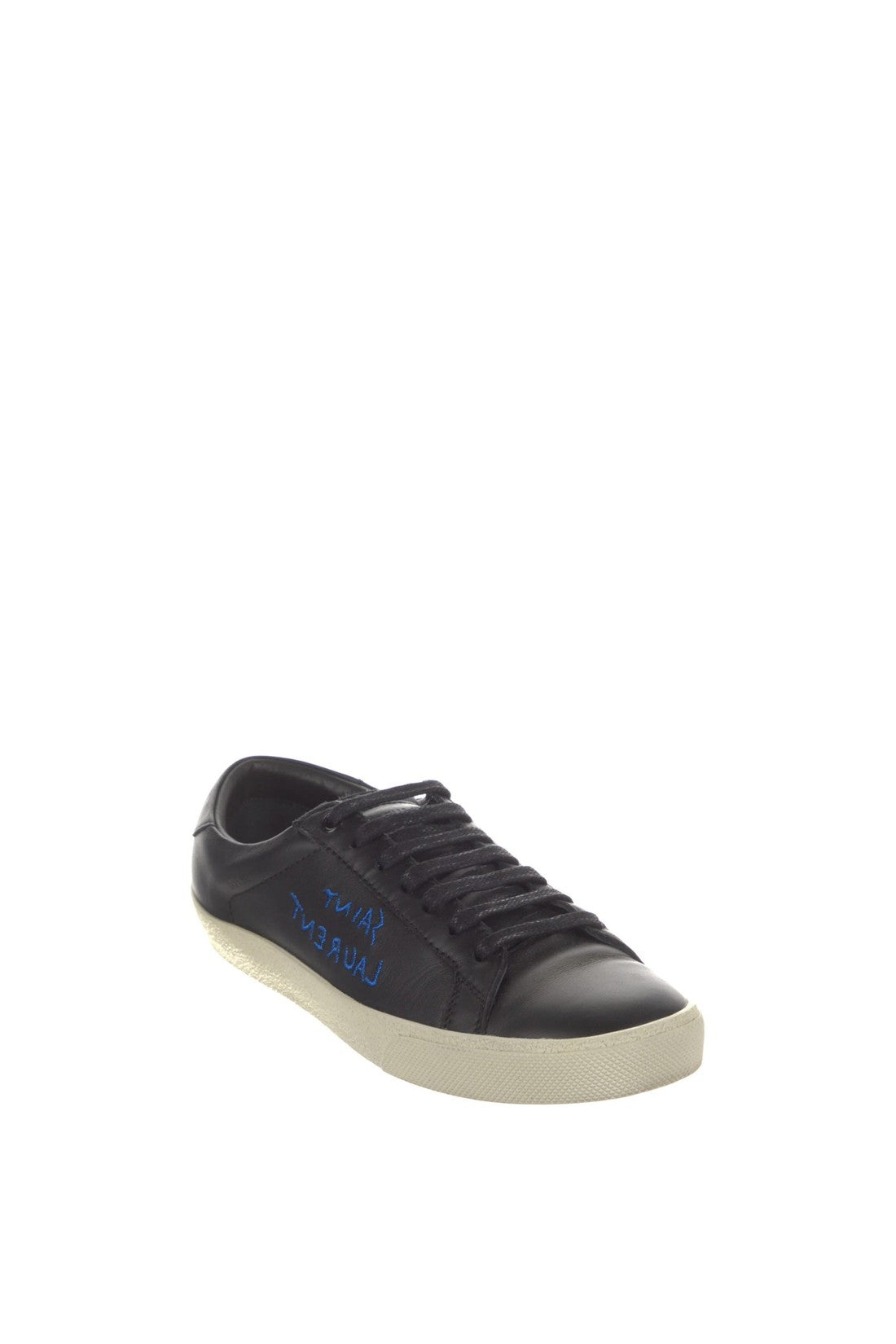 Saint Laurent-OUTLET-SALE-Saint Laurent Leather Embroidered Accent Sneakers-ARCHIVIST