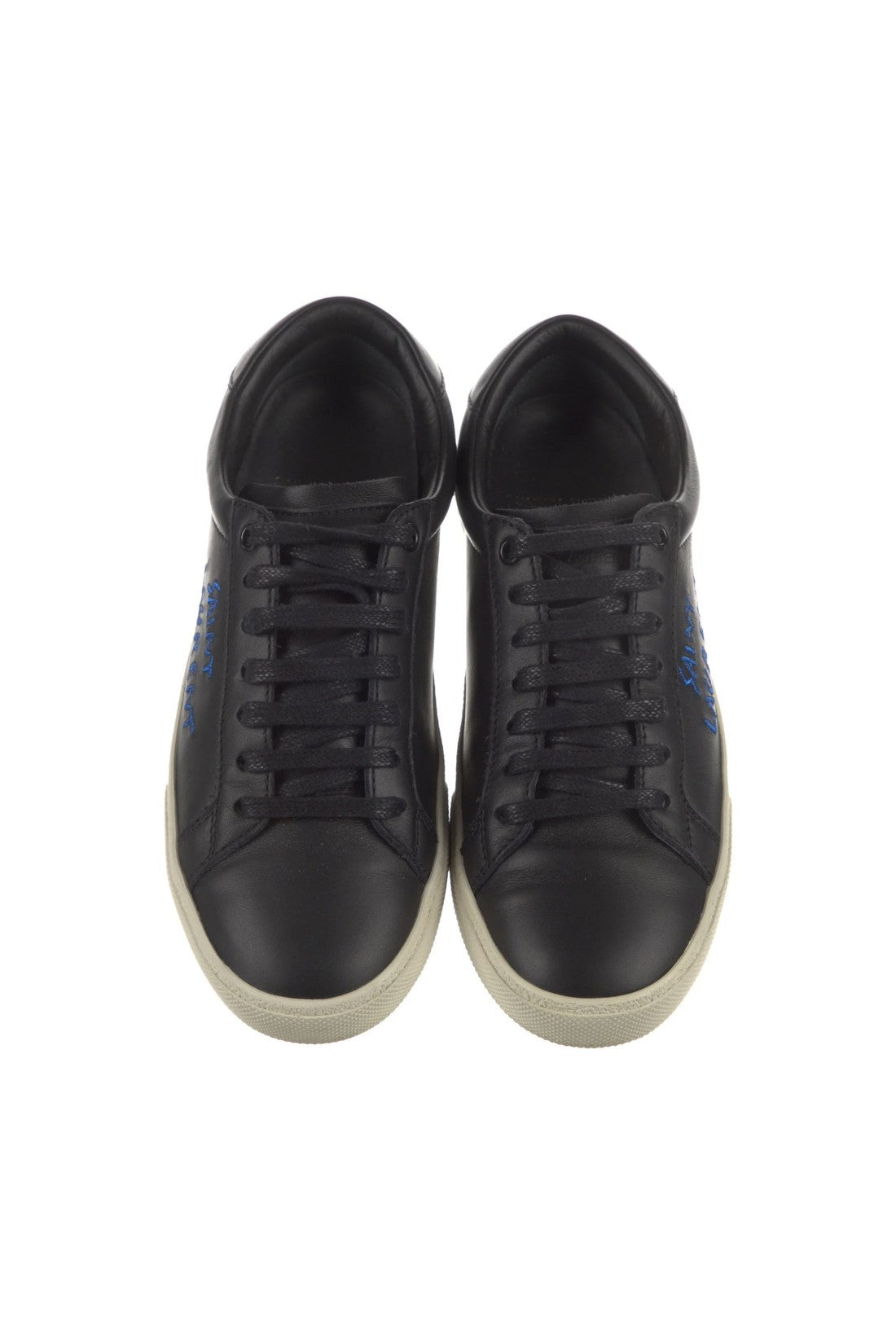 Saint Laurent-OUTLET-SALE-Saint Laurent Leather Embroidered Accent Sneakers-ARCHIVIST