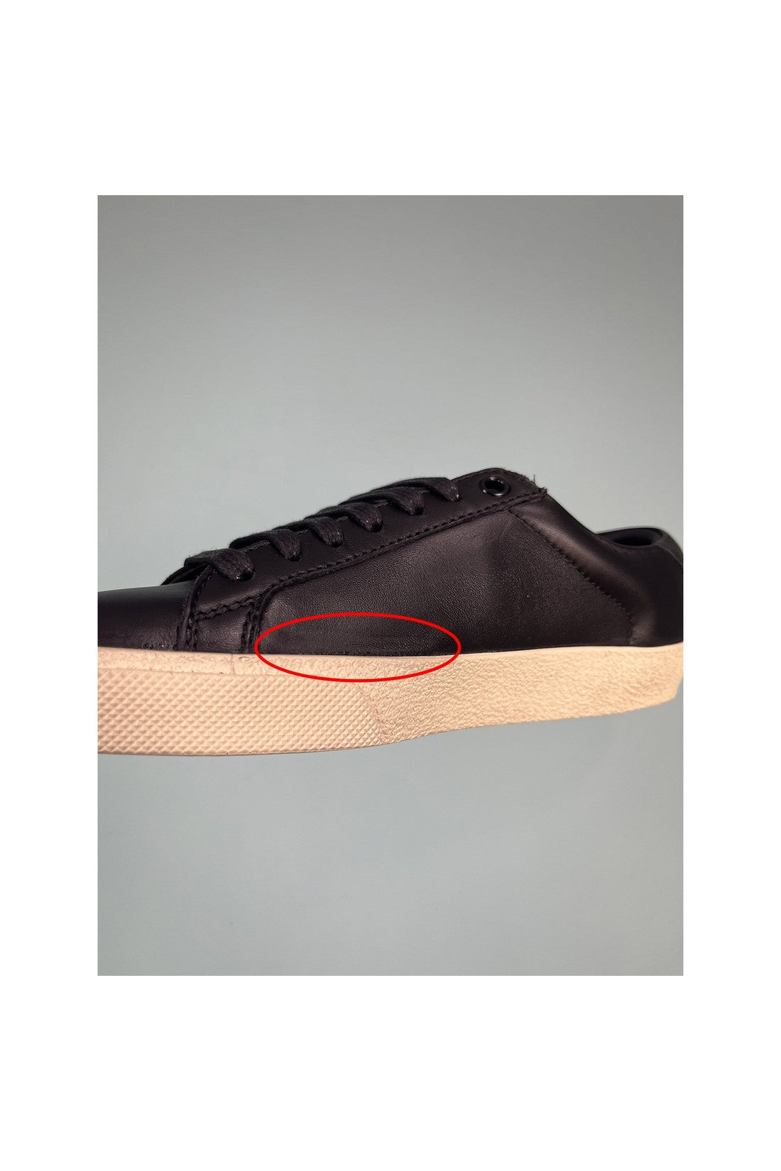 Saint Laurent-OUTLET-SALE-Saint Laurent Leather Embroidered Accent Sneakers-ARCHIVIST