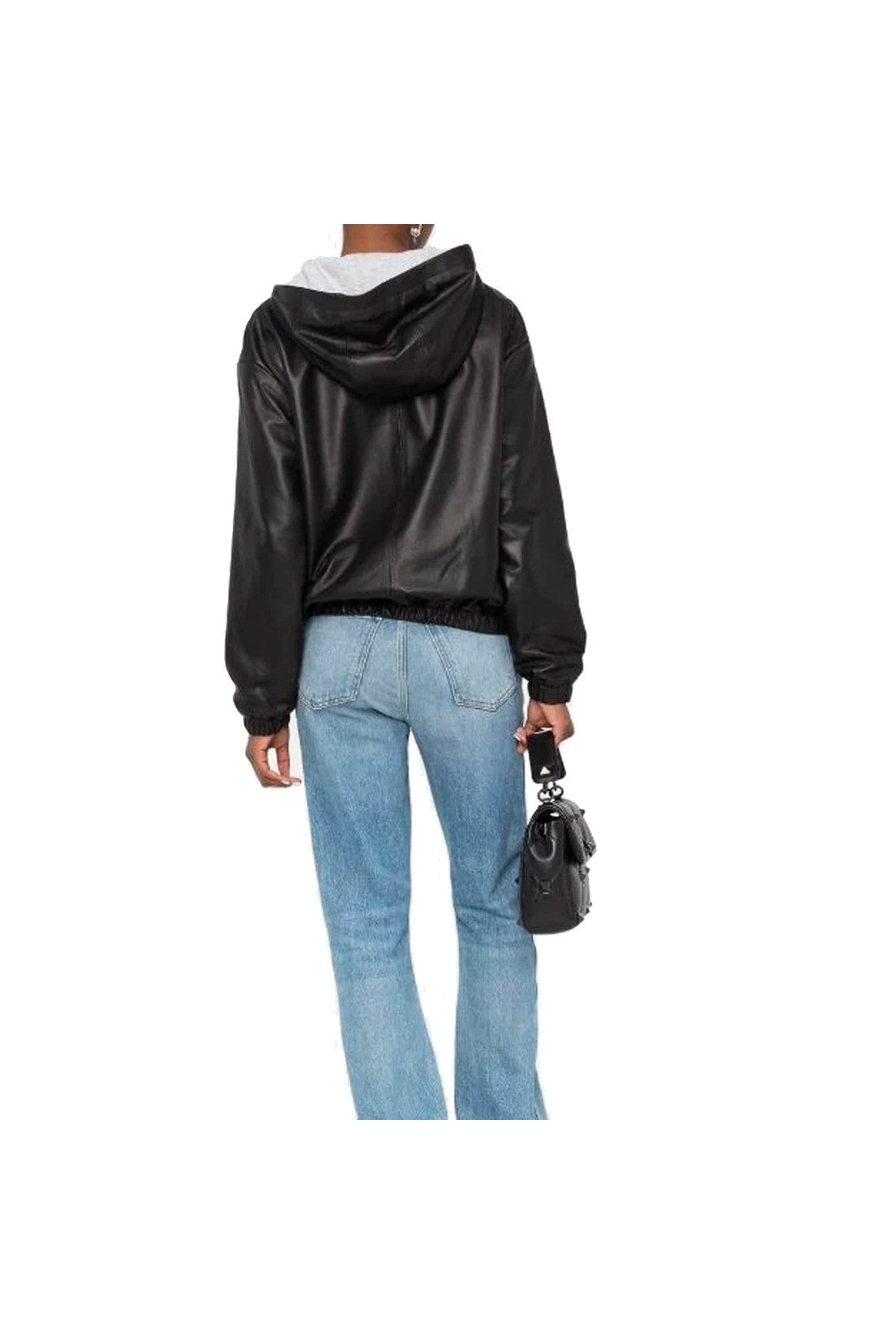 SAINT LAURENT-OUTLET-SALE-Saint Laurent Leather Hoodded Top-ARCHIVIST