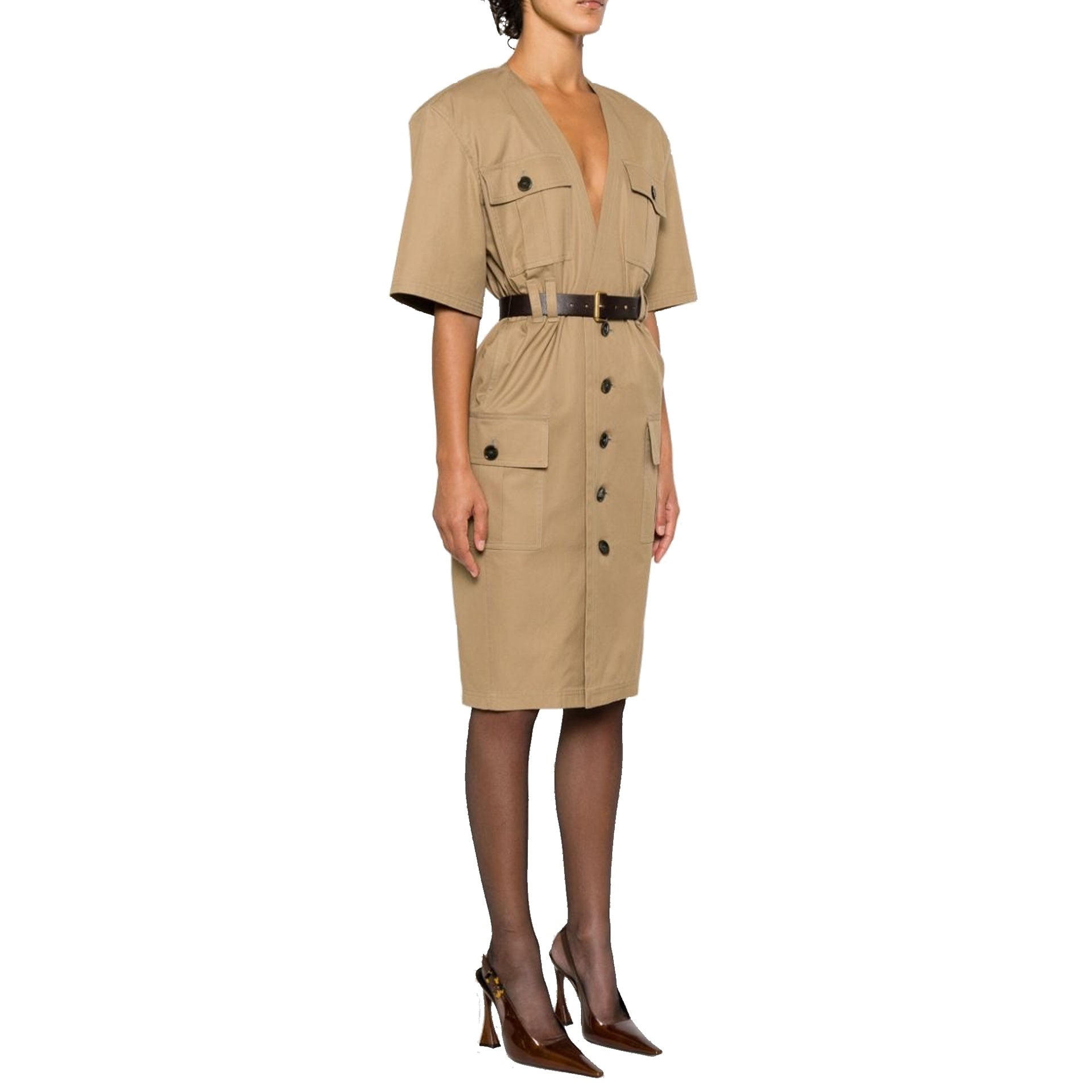 Saint Laurent Knee-Length Saharienne Dress-Saint Laurent-Sale