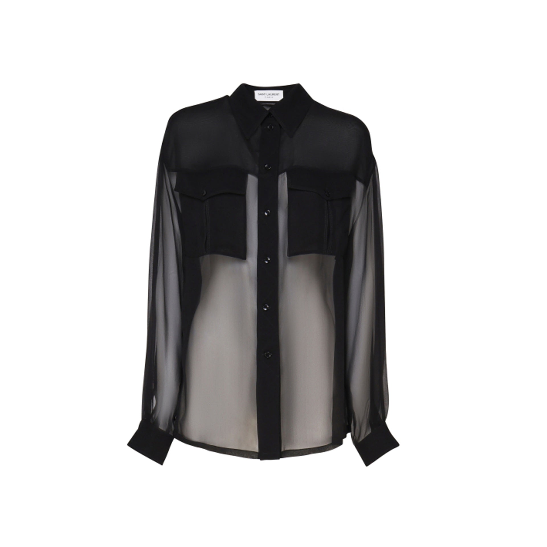 Saint Laurent Silk Crepe Muslin Shirt-Saint Laurent-Sale