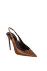 SAINT LAURENT-OUTLET-SALE-Saint Laurent Silk Satin Slingback Pumps-ARCHIVIST