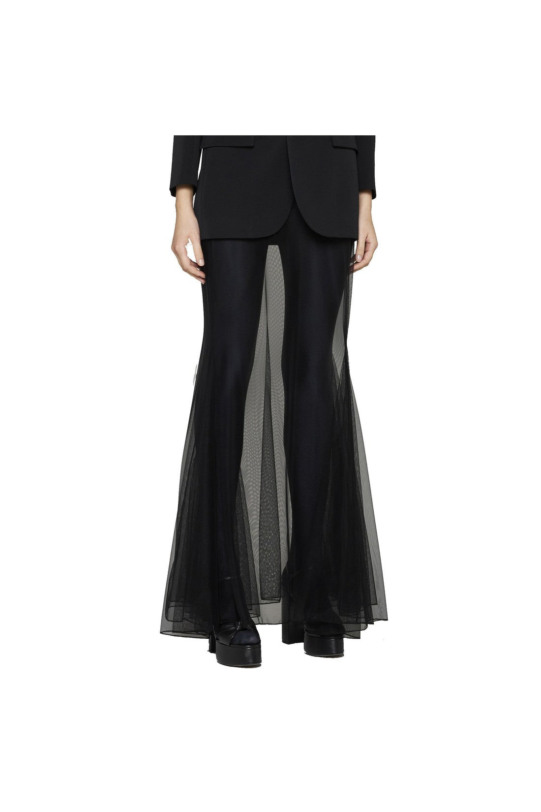 SAINT LAURENT-OUTLET-SALE-Saint Laurent Tulle Midi Skirt-ARCHIVIST