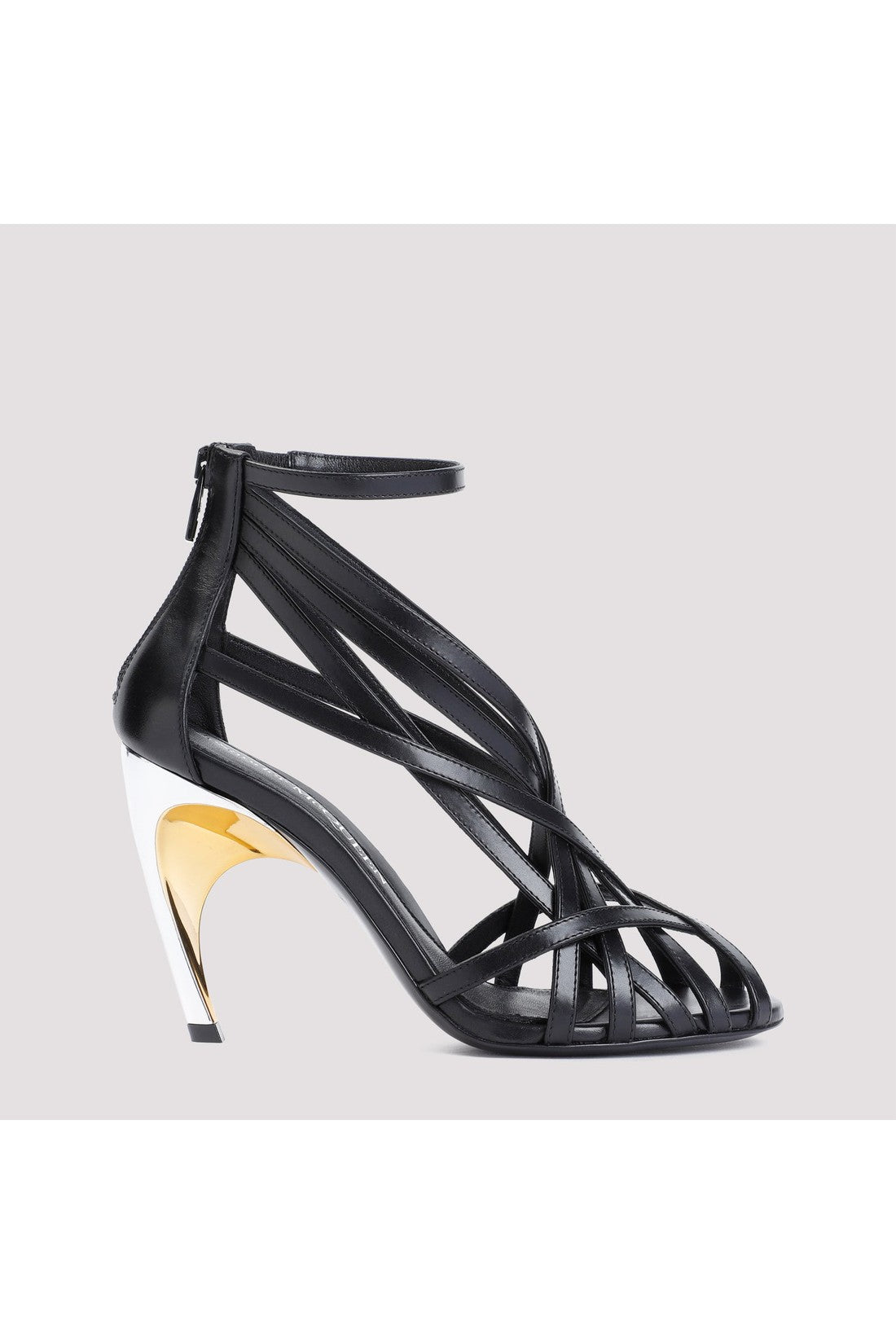 ALEXANDER MCQUEEN-OUTLET-SALE-Sandal Schwarz-ARCHIVIST