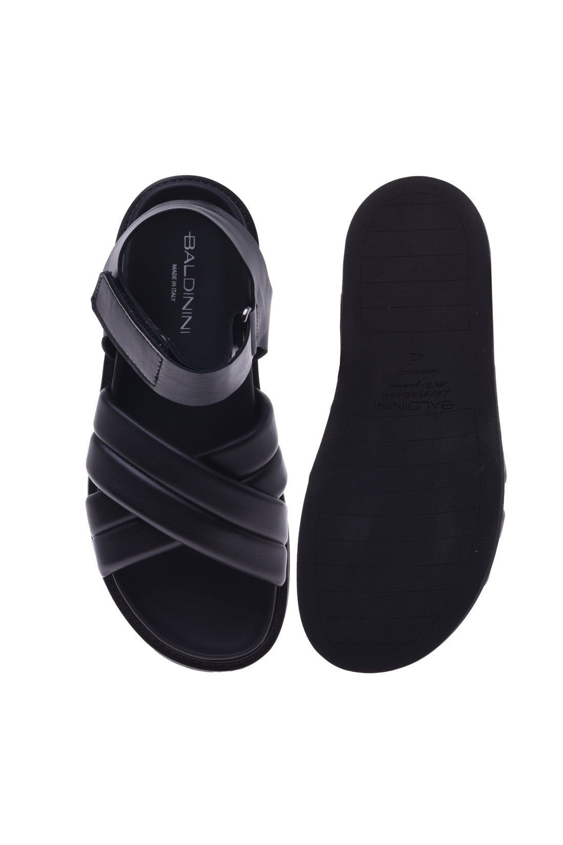 Sandal in black nappa leather