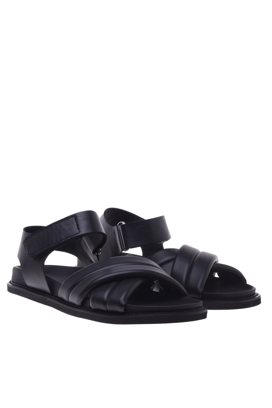 Sandal in black nappa leather