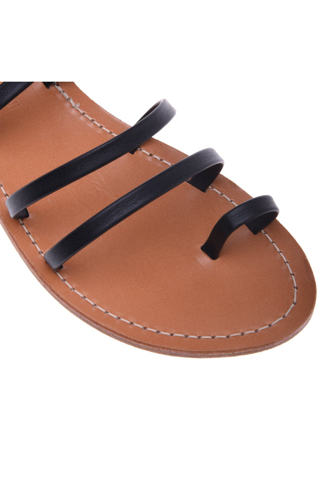 Sandal in black nappa leather