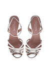 Sandal in laminated platinum nappa leather