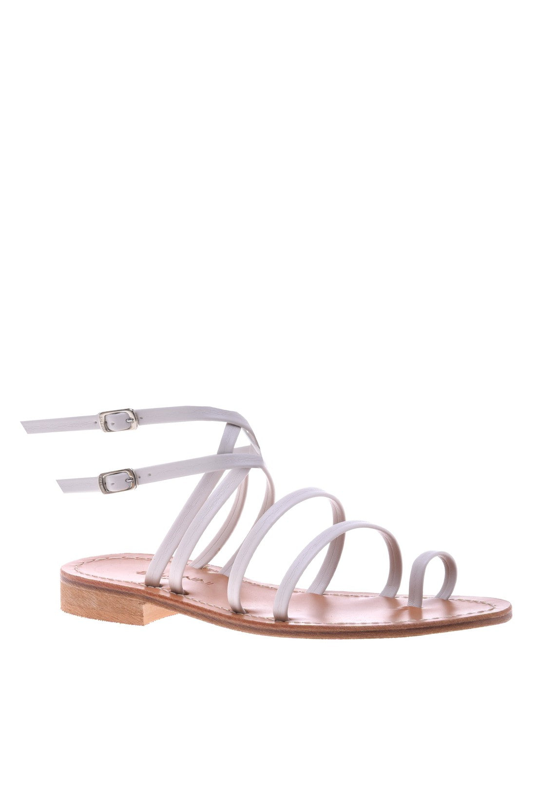 Sandal in white nappa leather