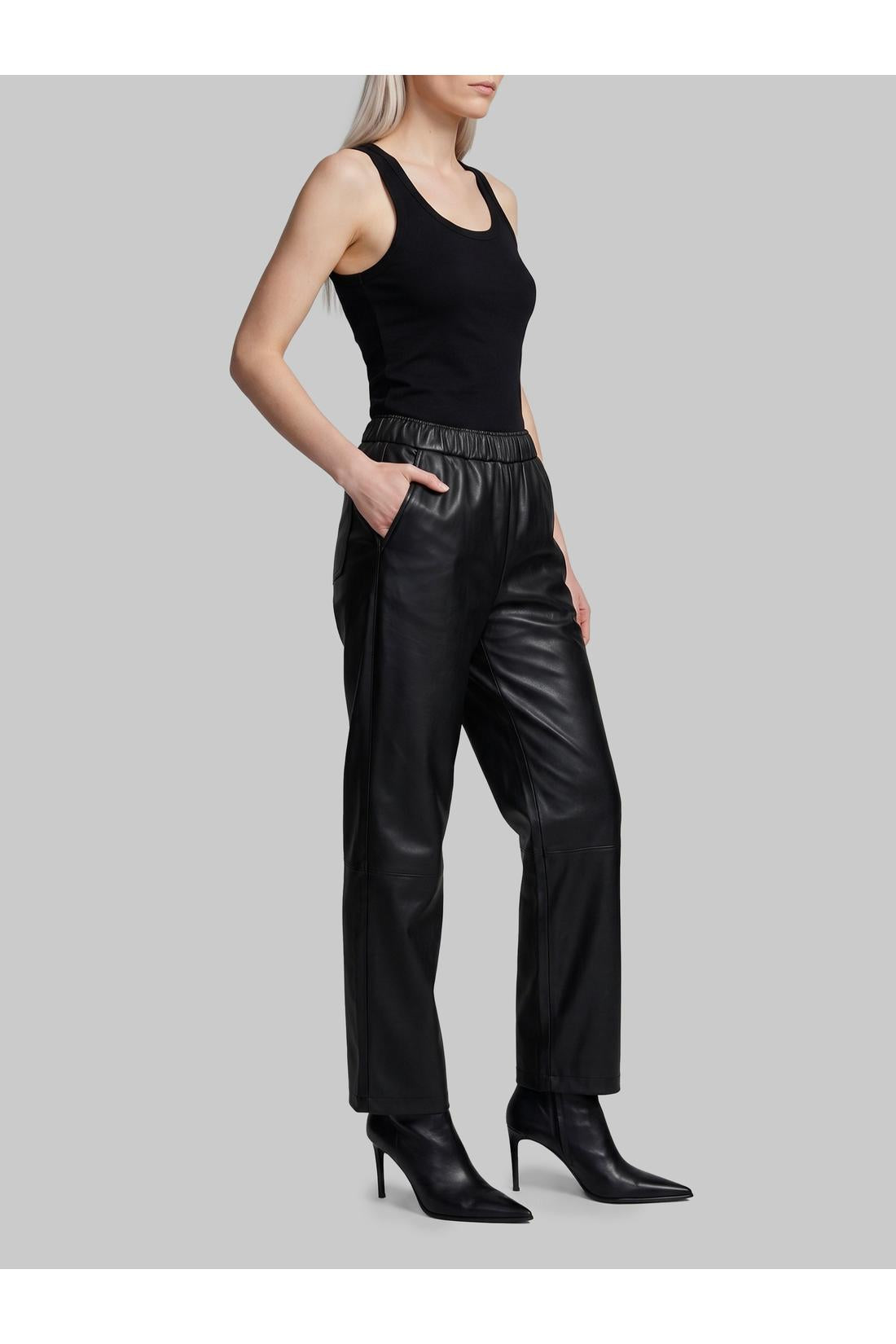 Pariente-OUTLET-SALE-Sarah leather pants in black-ARCHIVIST