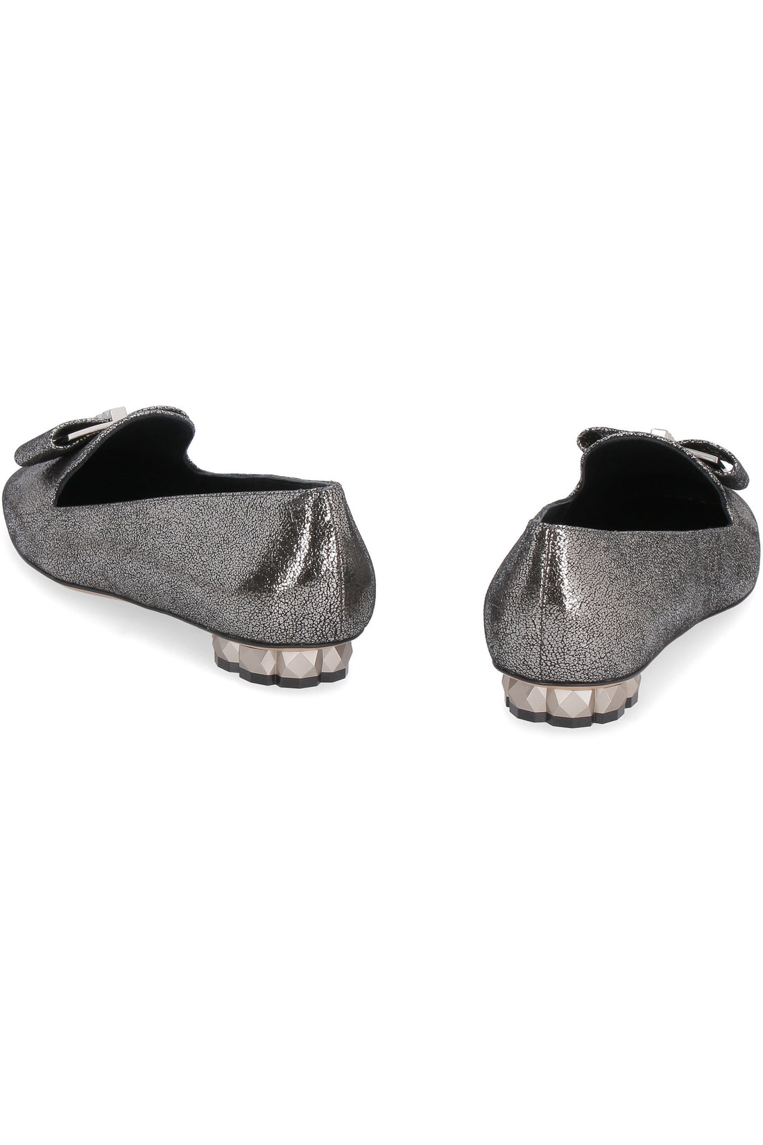 Salvatore Ferragamo-OUTLET-SALE-Sarno metallic leather loafers-ARCHIVIST