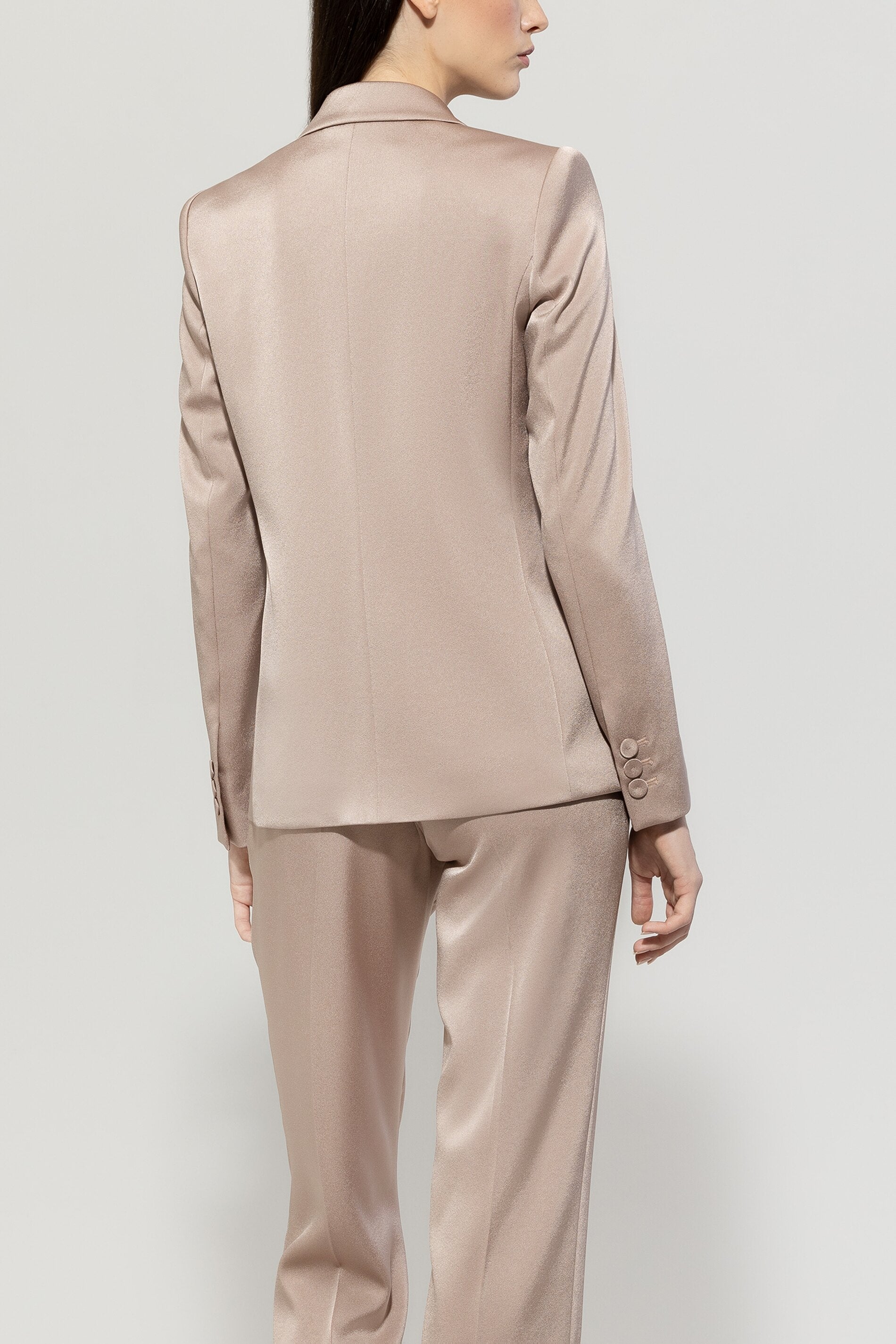 Luisa Cerano-Satin-Einknopf-Blazer-Jacken & Mäntel-Black-Deal-Outlet-by-ARCHIVIST