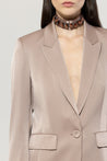 Luisa Cerano-Satin-Einknopf-Blazer-Jacken & Mäntel-Black-Deal-Outlet-by-ARCHIVIST