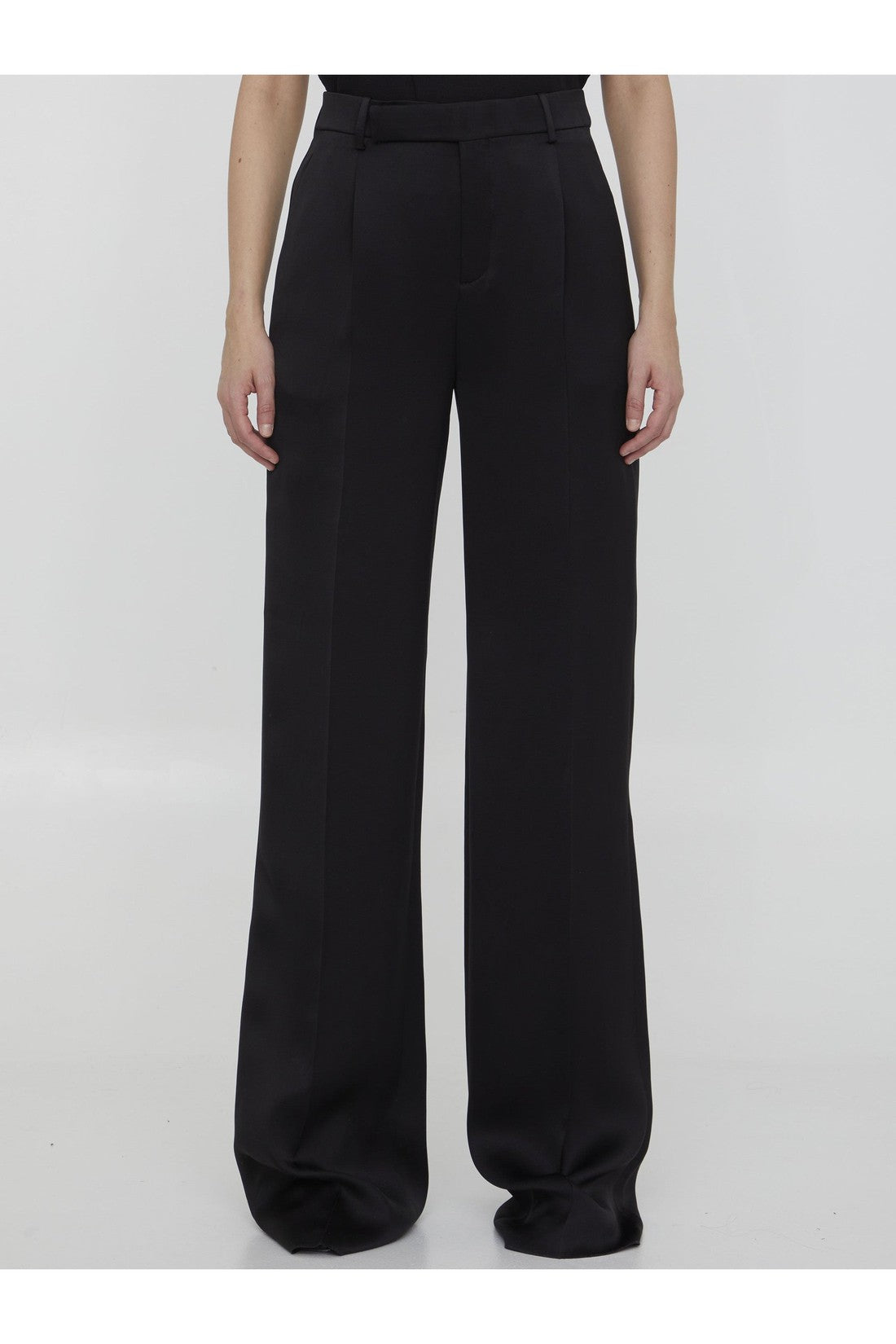 SAINT LAURENT-OUTLET-SALE-Satin flared pants-ARCHIVIST