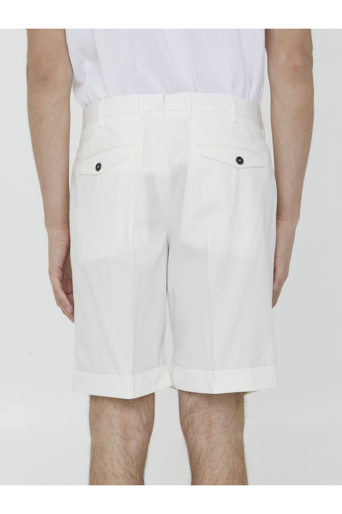 PT TORINO-OUTLET-SALE-Seersucker bermuda shorts-ARCHIVIST