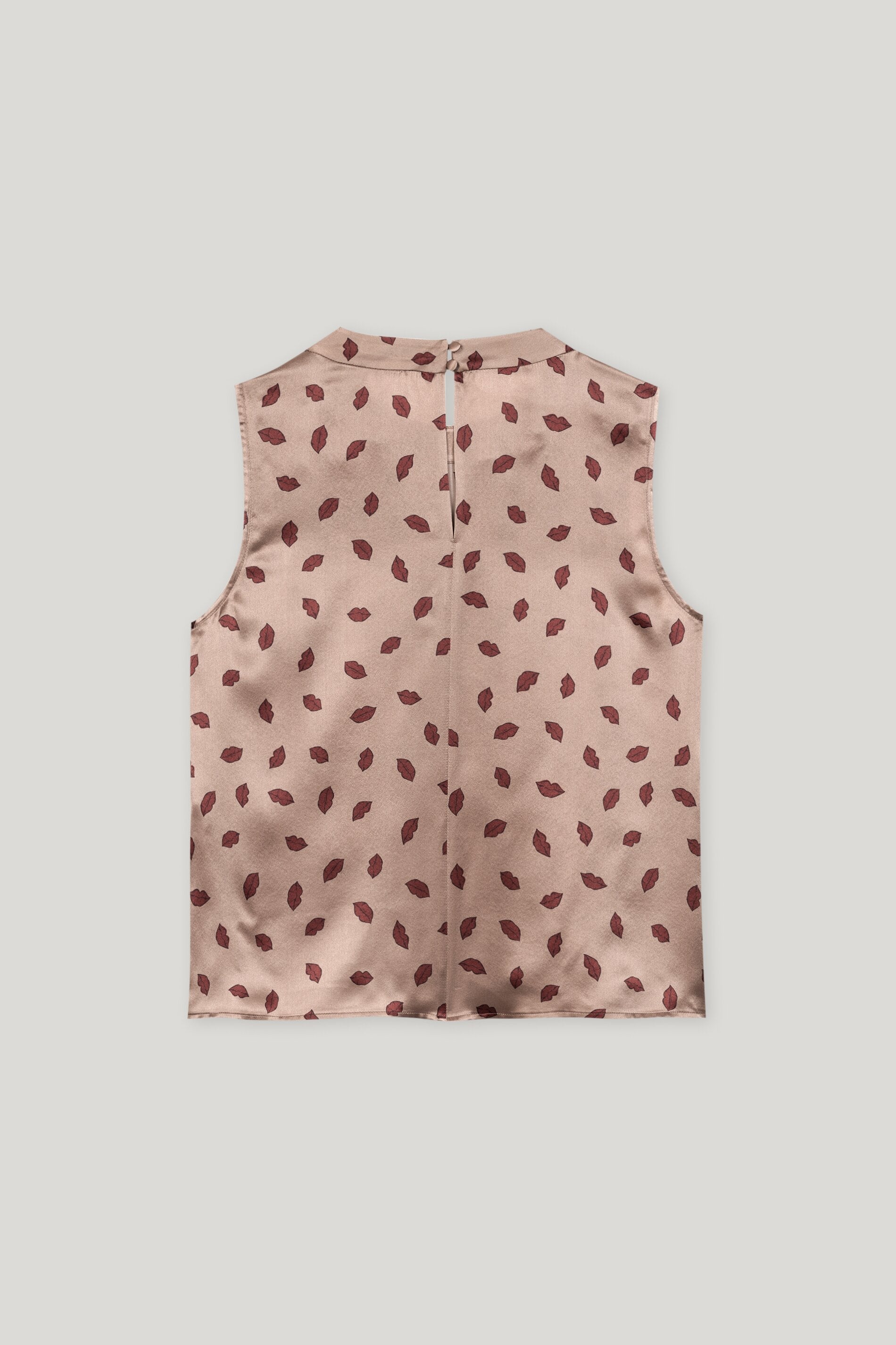 Luisa Cerano-Seidentop mit Lips-Print-Hemden & Blusen-Black-Deal-Outlet-by-ARCHIVIST