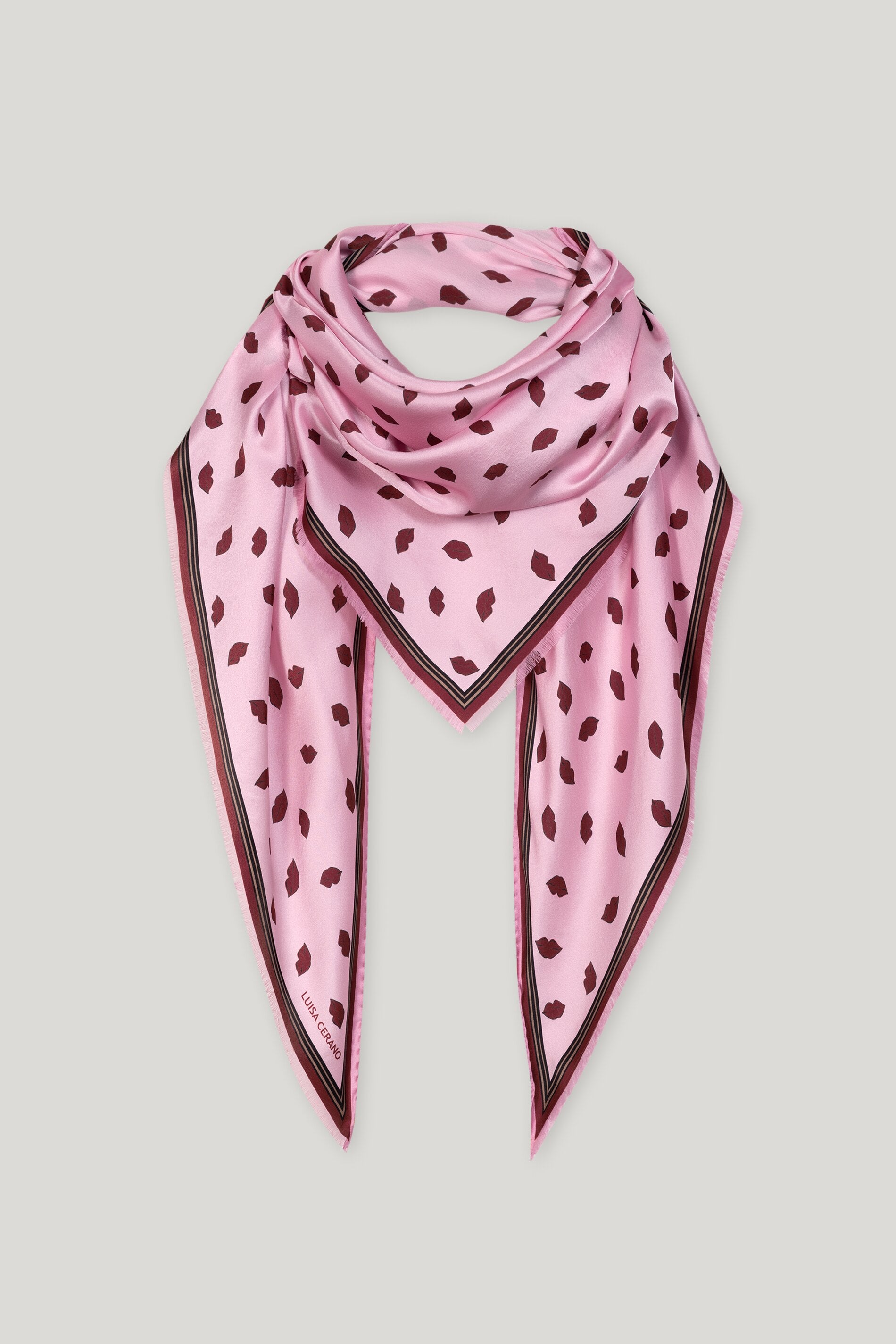 Luisa Cerano-Seidentuch mit Lips-Print-Accessoires-Black-Deal-Outlet-by-ARCHIVIST