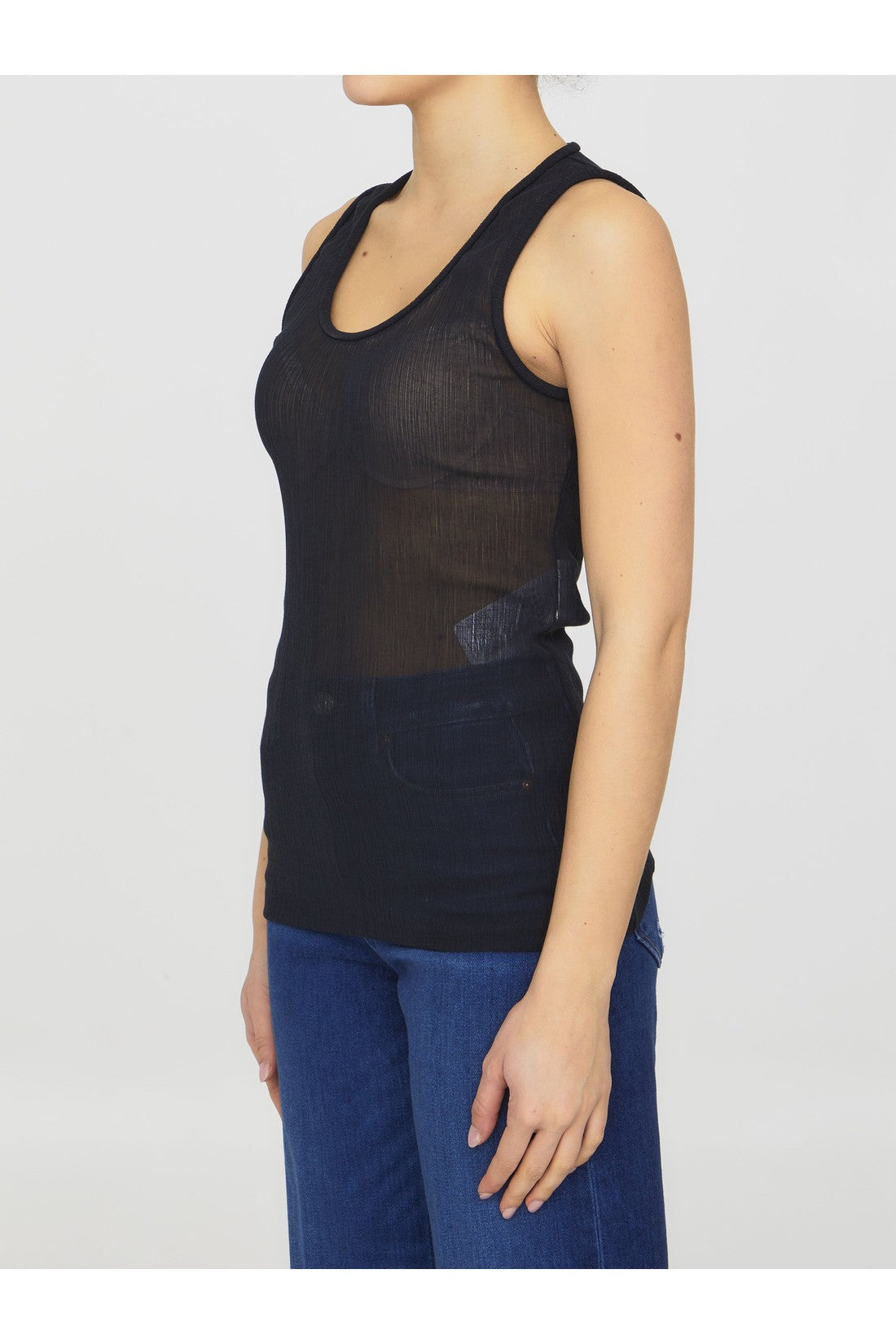 JIL SANDER-OUTLET-SALE-Semi-sheer tank top-ARCHIVIST