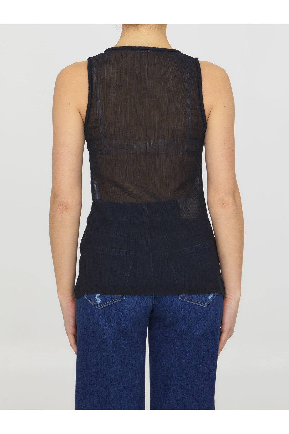 JIL SANDER-OUTLET-SALE-Semi-sheer tank top-ARCHIVIST