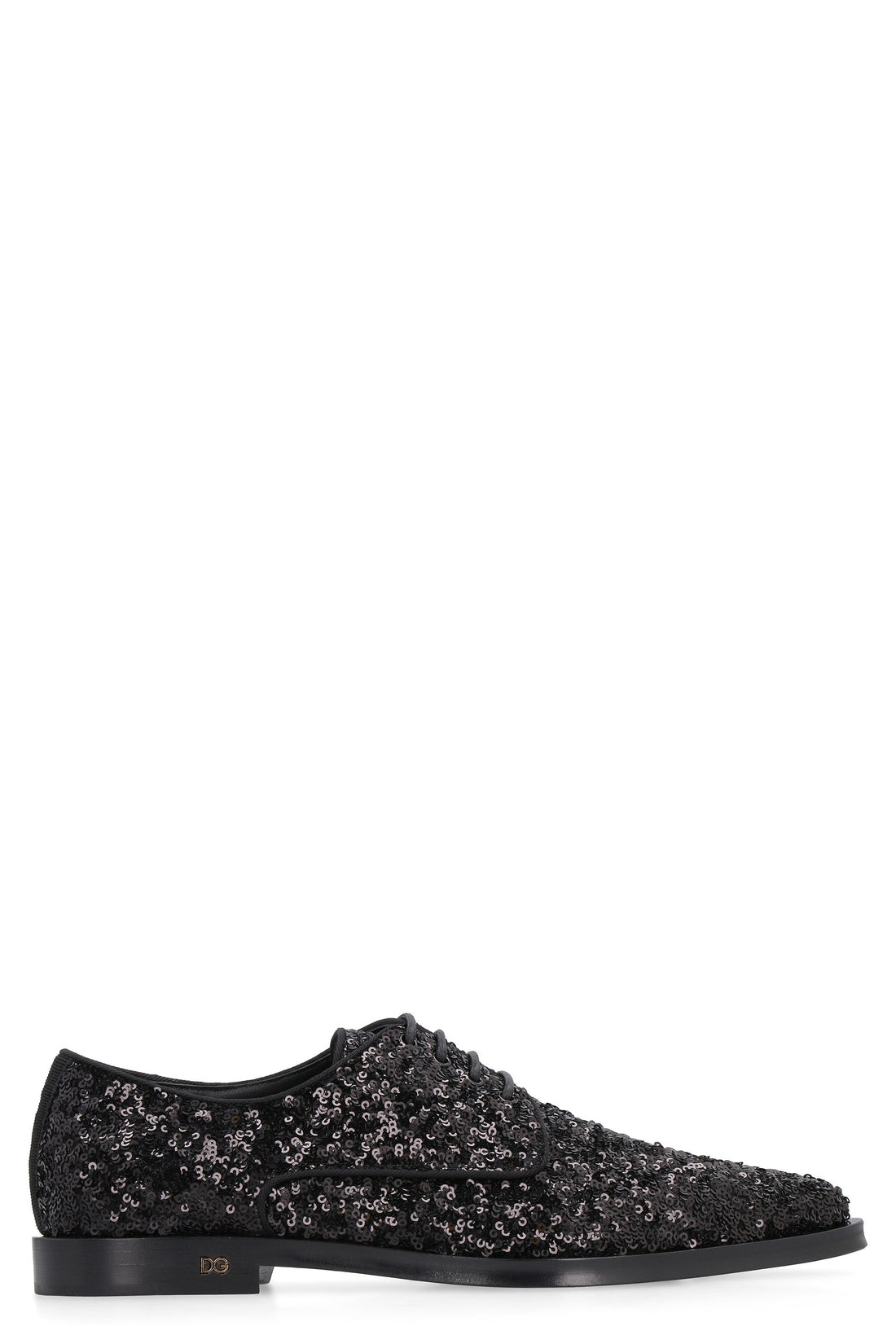 Dolce & Gabbana-OUTLET-SALE-Sequin pointy-toe lace-up shoes-ARCHIVIST