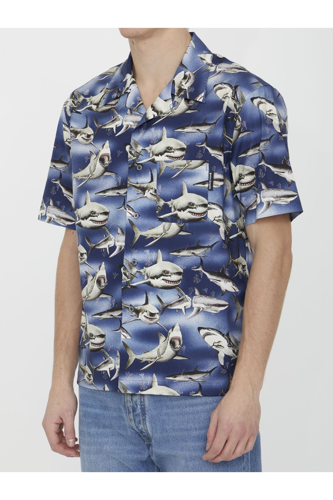 Palm Angels-OUTLET-SALE-Shark print shirt-ARCHIVIST