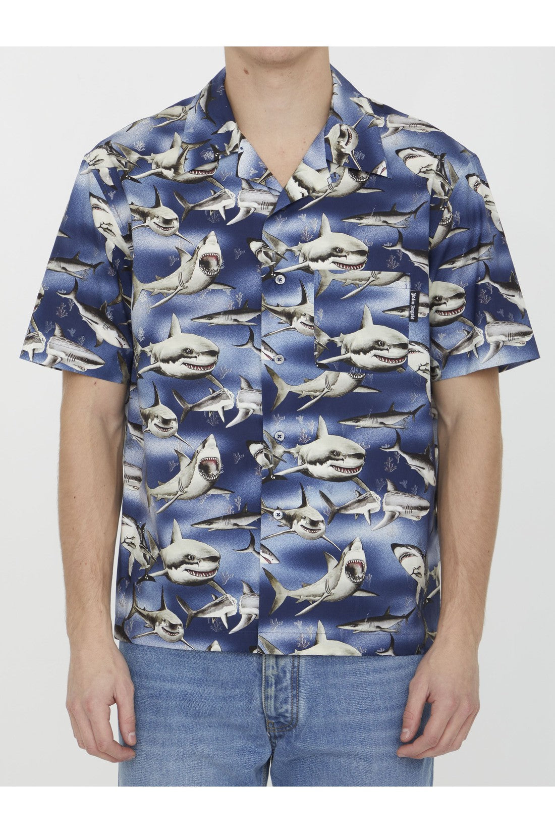 Palm Angels-OUTLET-SALE-Shark print shirt-ARCHIVIST