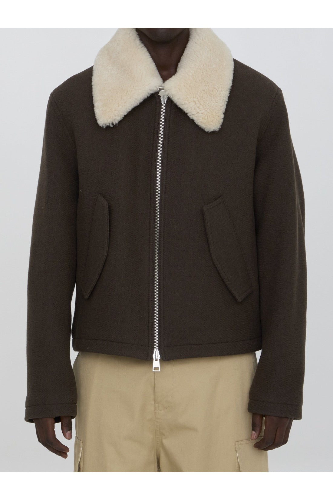 AMI PARIS-OUTLET-SALE-Shearling collar jacket-ARCHIVIST