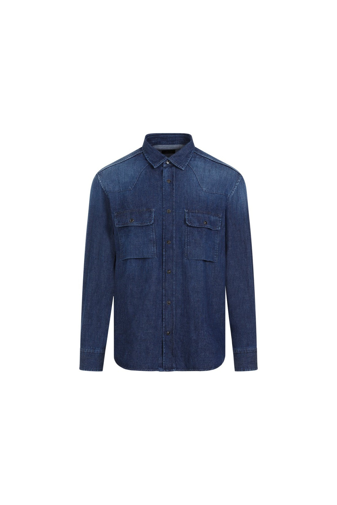 BRIONI-OUTLET-SALE-Shirt Blau-ARCHIVIST