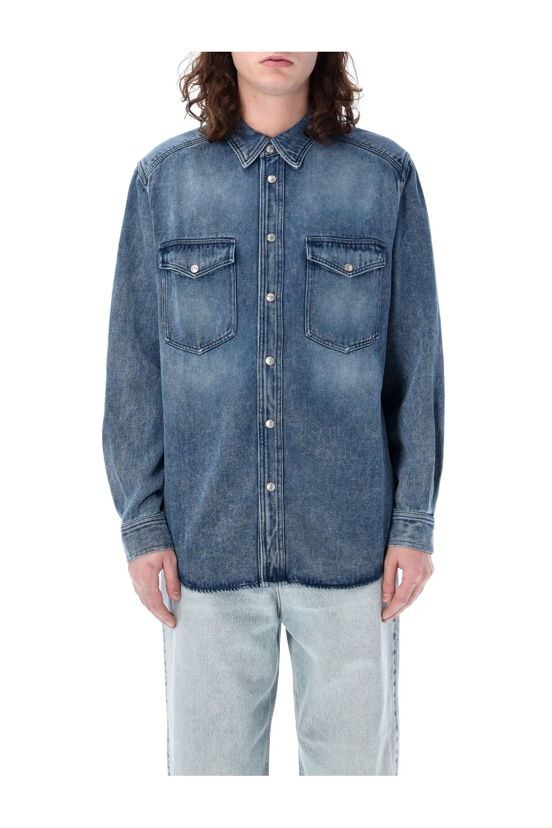 ISABEL MARANT-OUTLET-SALE-Shirt Blau-ARCHIVIST