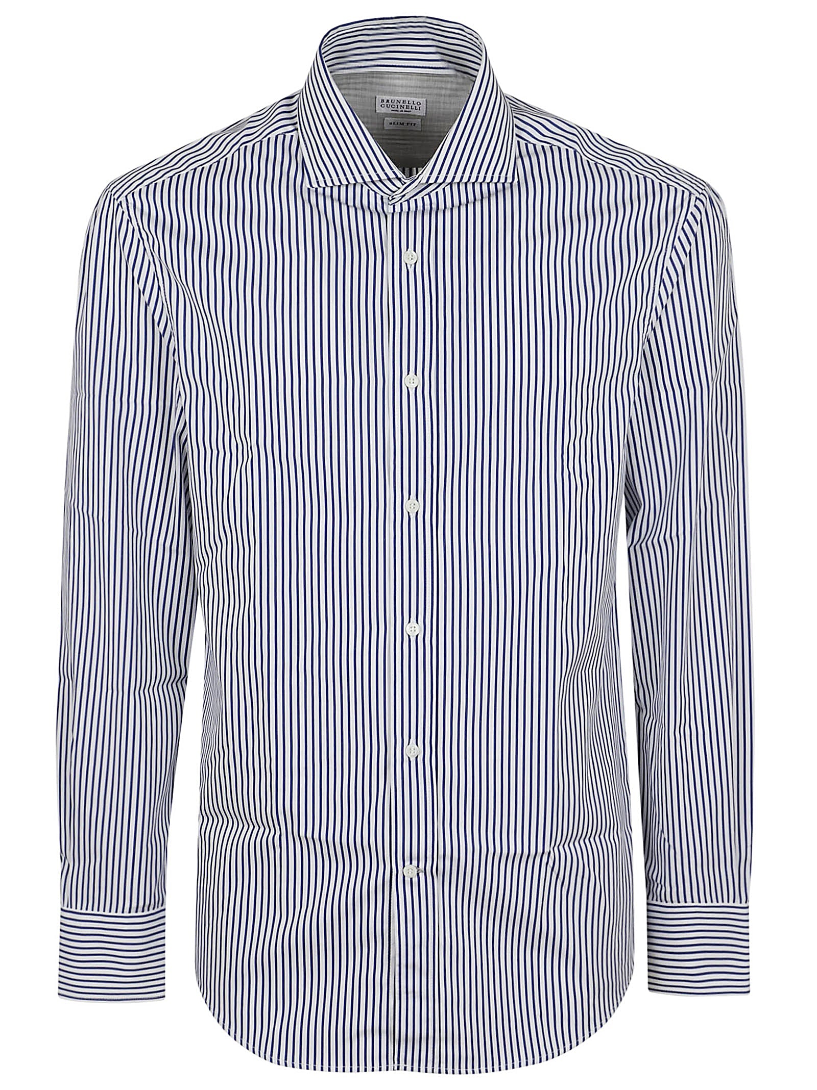 BRUNELLO CUCINELLI-OUTLET-SALE-Shirts BLAU-ARCHIVIST