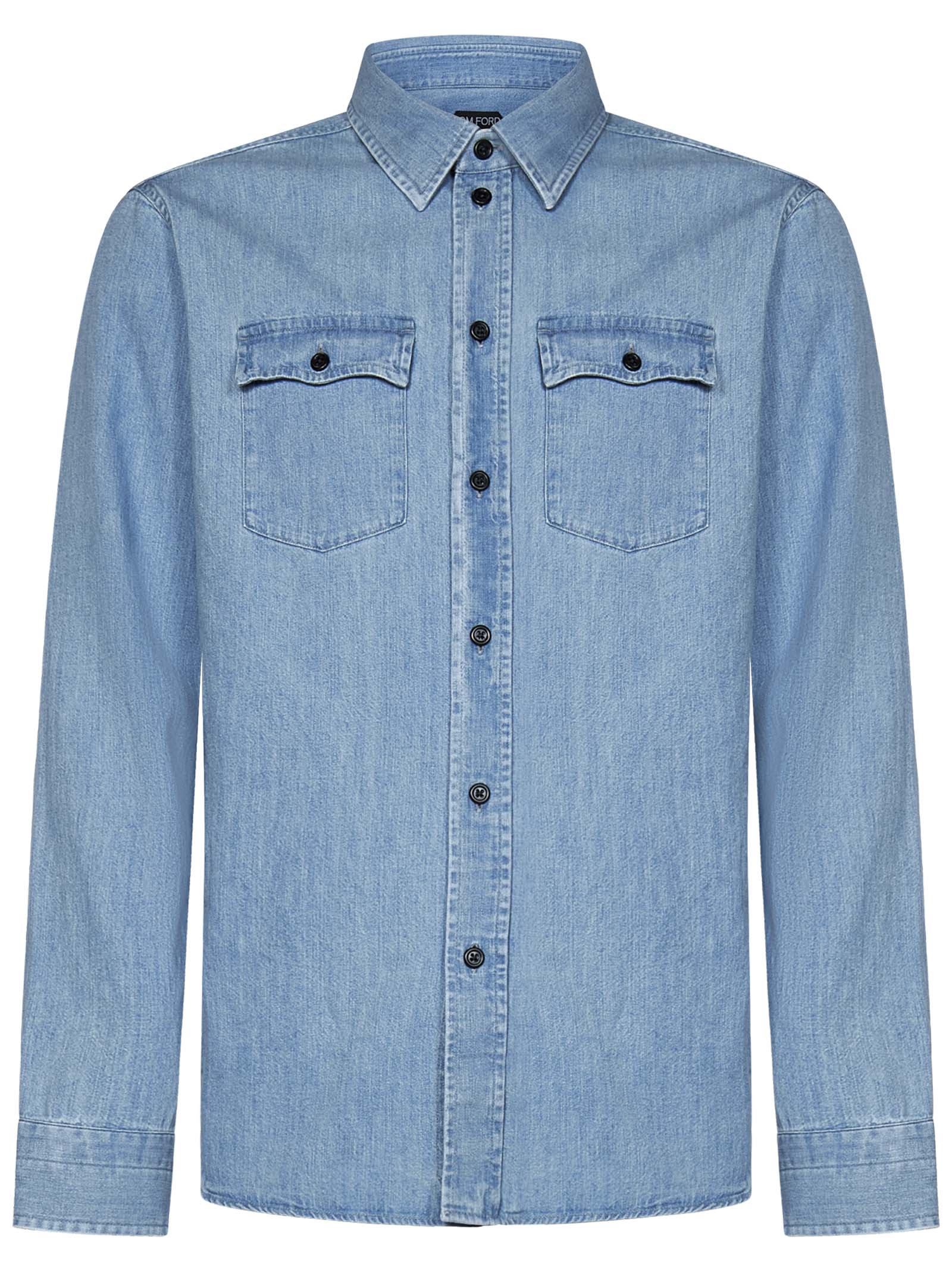 TOM FORD-OUTLET-SALE-Shirts BLAU-ARCHIVIST