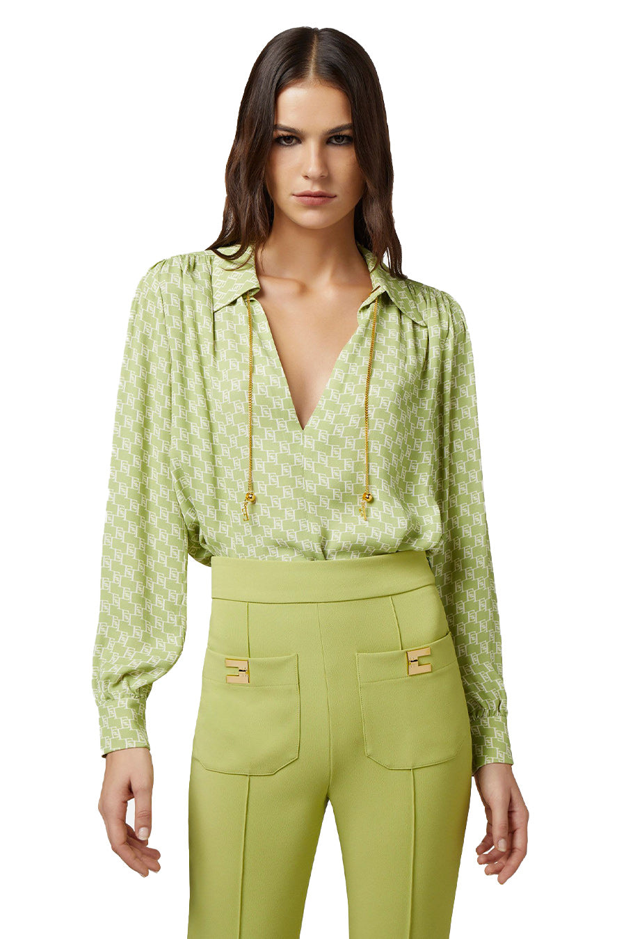 ELISABETTA FRANCHI-OUTLET-SALE-Shirts GRÜN-ARCHIVIST