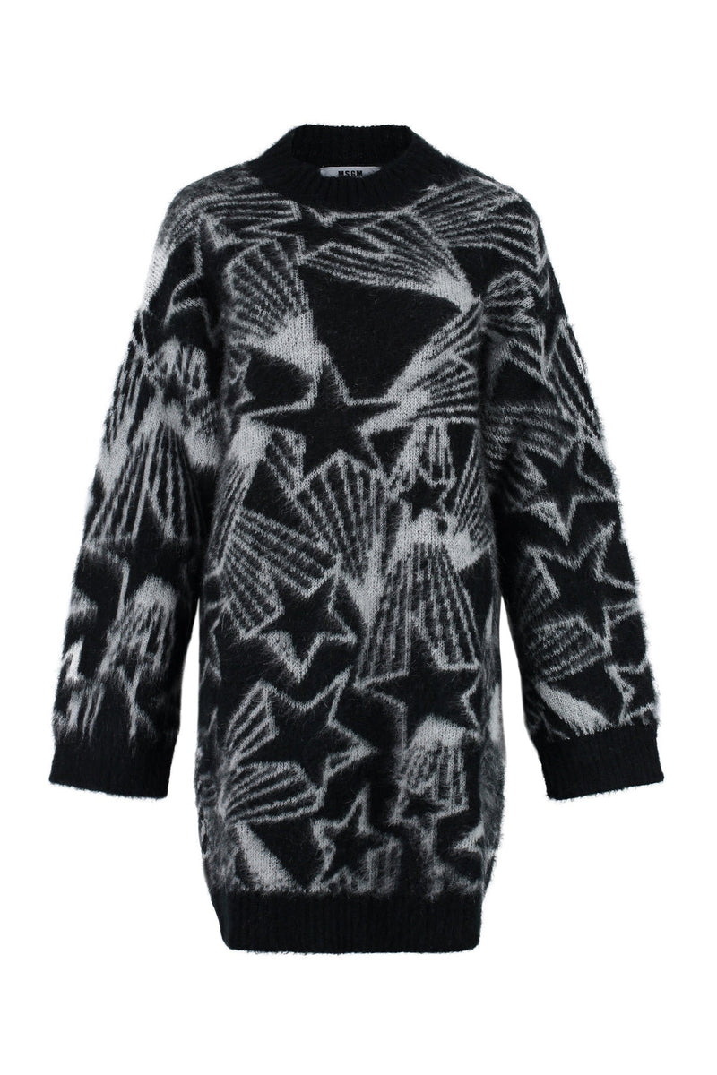 MSGM-OUTLET-SALE-Shooting Stars intarsia sweater-dress-ARCHIVIST