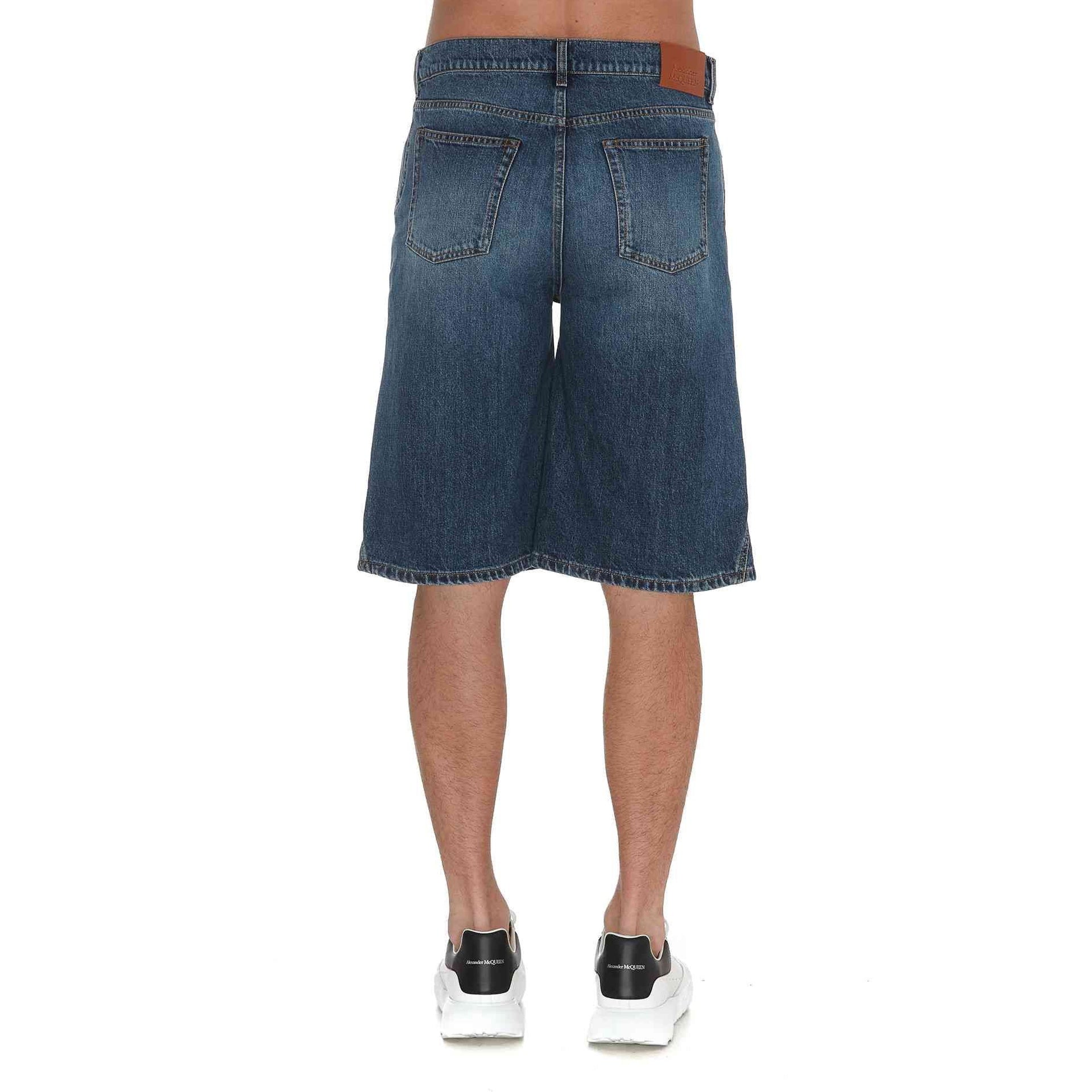 ALEXANDER MCQUEEN-OUTLET-SALE-Short Blau-ARCHIVIST