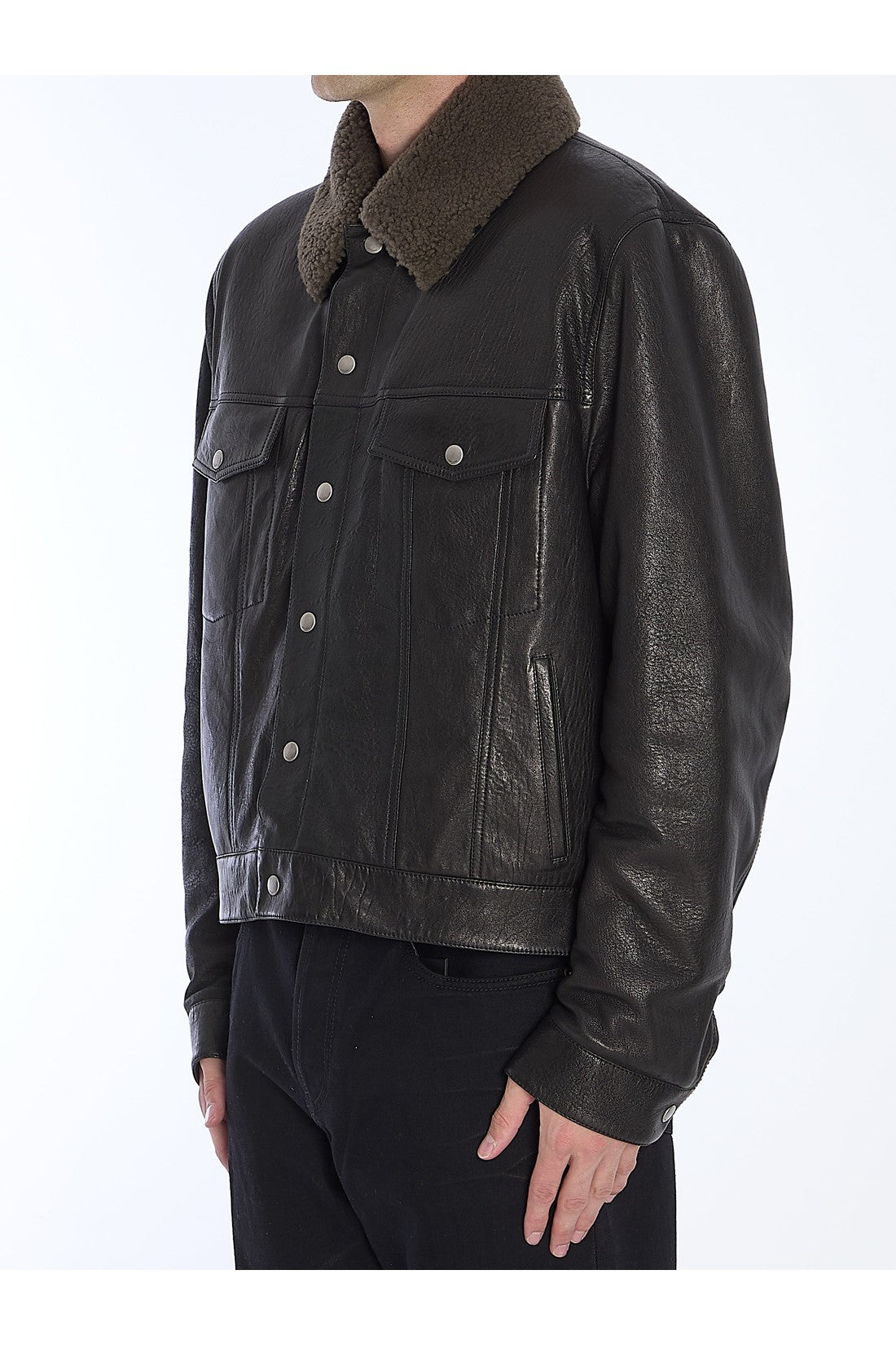 SAINT LAURENT-OUTLET-SALE-Short jacket in lambskin-ARCHIVIST