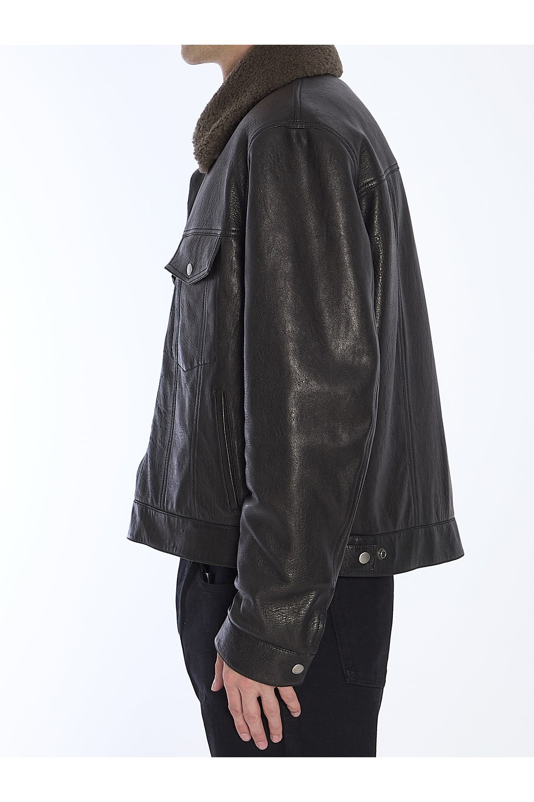 SAINT LAURENT-OUTLET-SALE-Short jacket in lambskin-ARCHIVIST