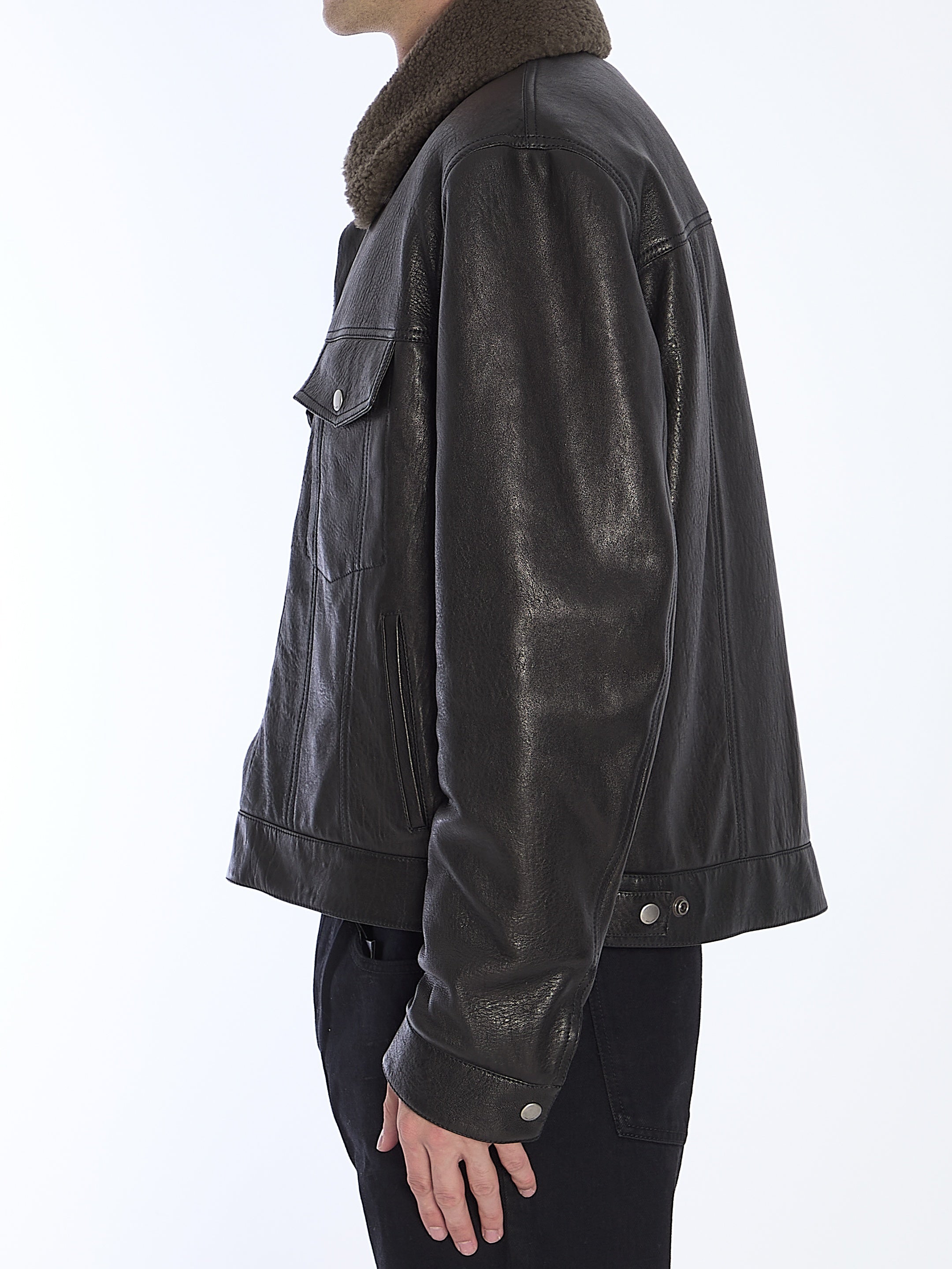 SAINT LAURENT-OUTLET-SALE-Short jacket in lambskin-ARCHIVIST