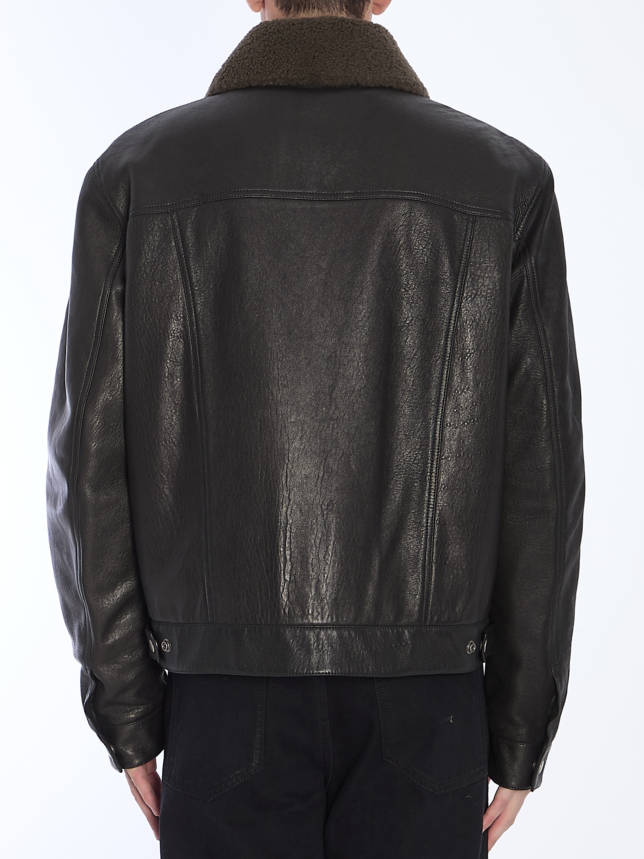 SAINT LAURENT-OUTLET-SALE-Short jacket in lambskin-ARCHIVIST