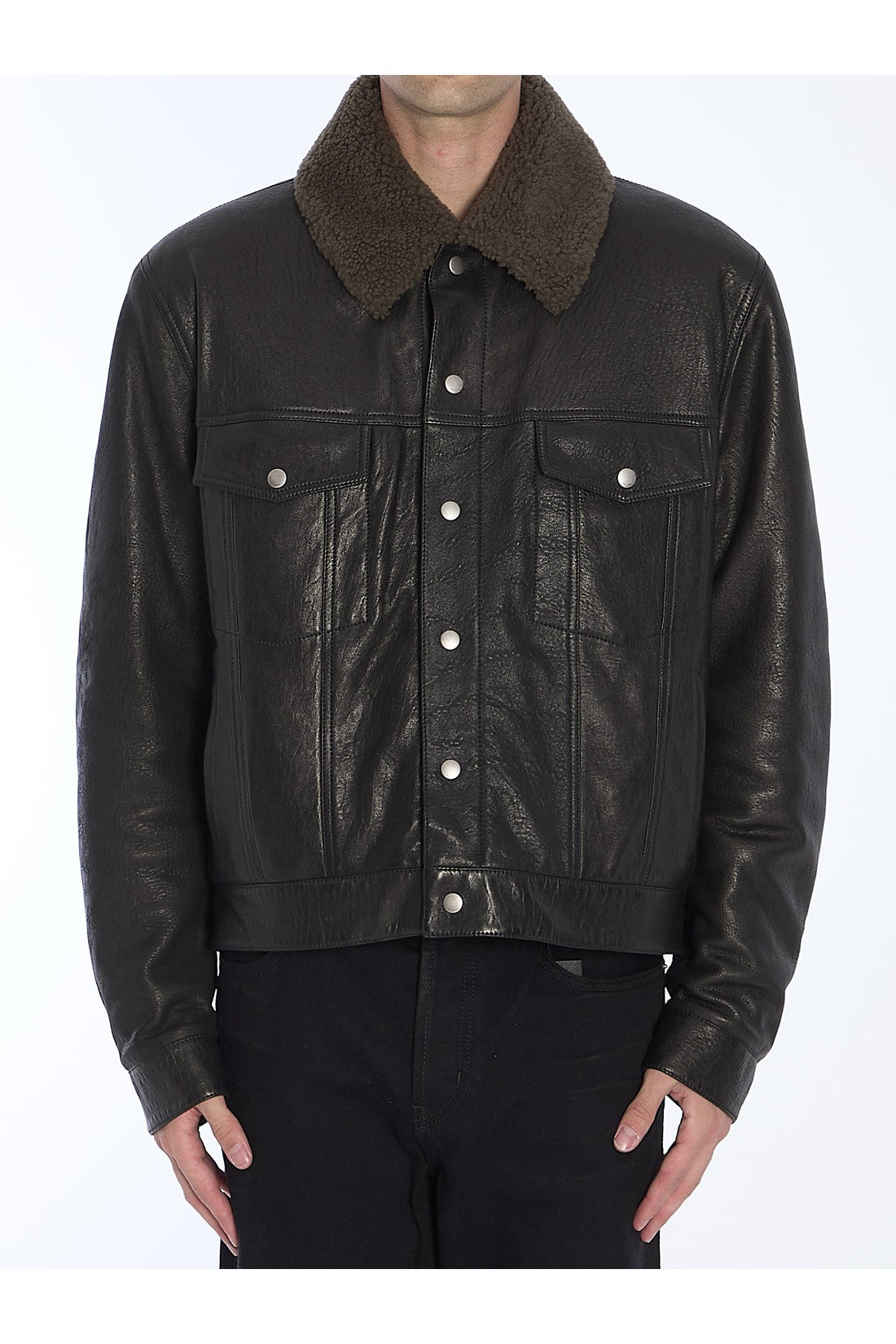 SAINT LAURENT-OUTLET-SALE-Short jacket in lambskin-ARCHIVIST