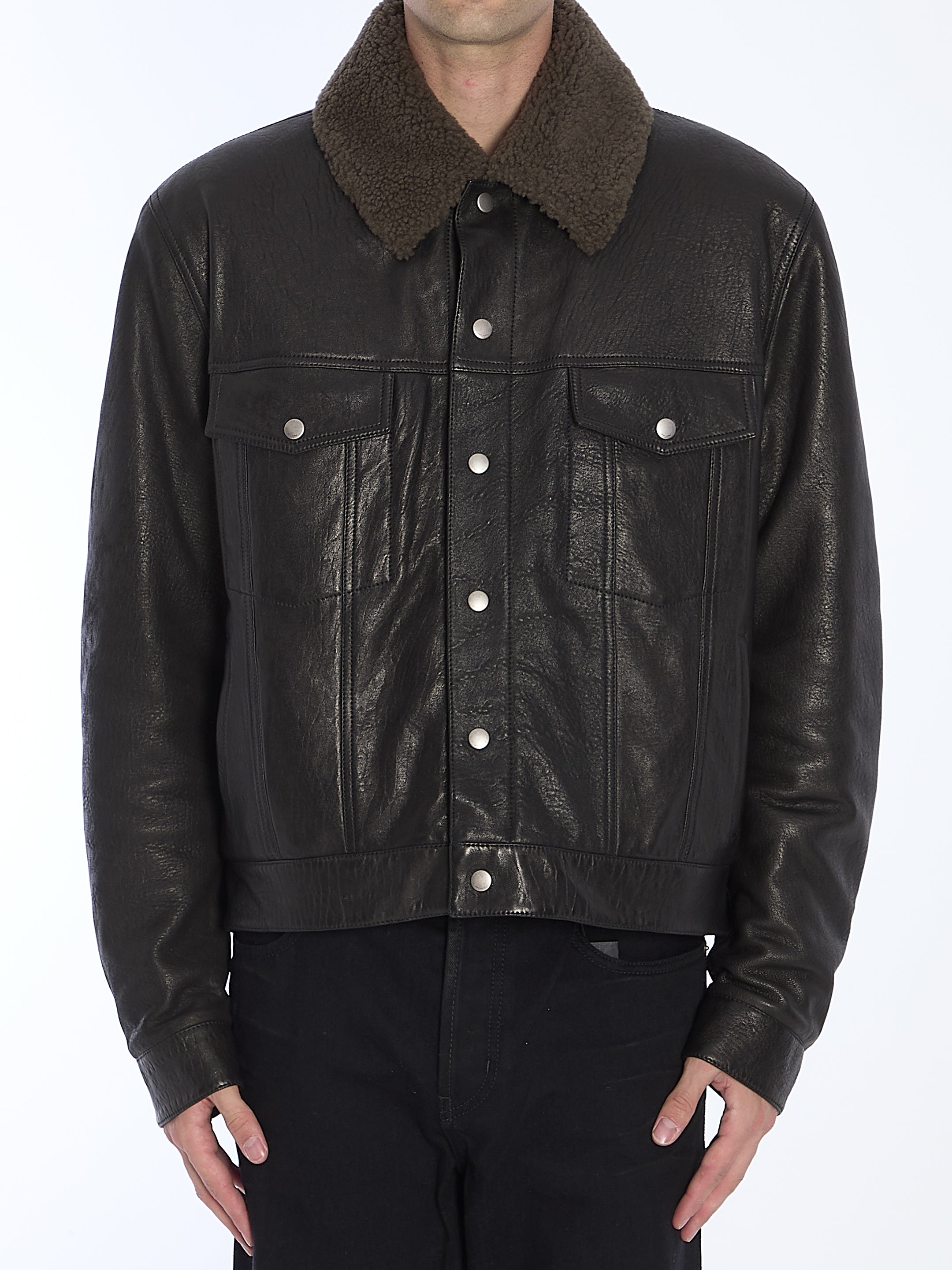 SAINT LAURENT-OUTLET-SALE-Short jacket in lambskin-ARCHIVIST