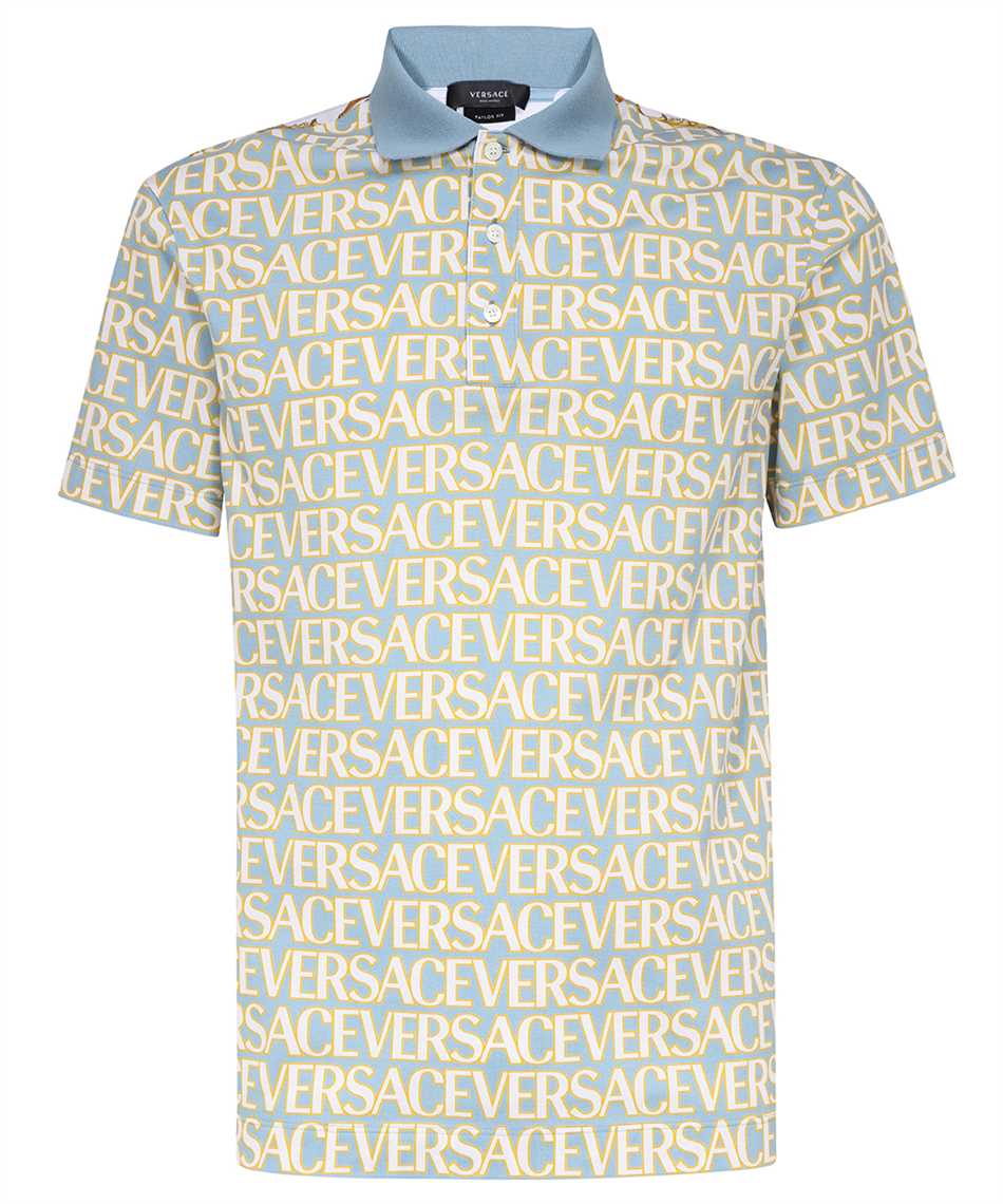 Versace-OUTLET-SALE-Short sleeve cotton pique polo shirt-ARCHIVIST