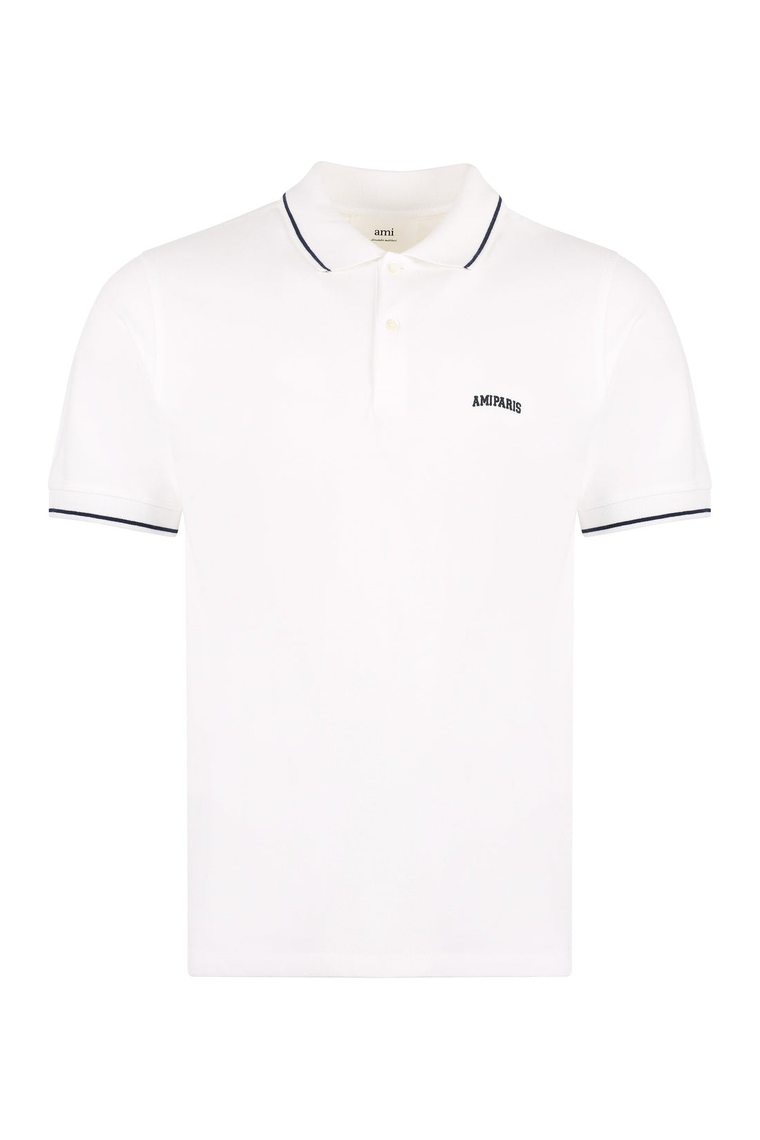 AMI PARIS-OUTLET-SALE-Short sleeve cotton polo shirt-ARCHIVIST