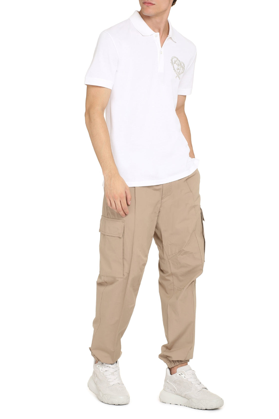 Alexander McQueen-OUTLET-SALE-Short sleeve cotton polo shirt-ARCHIVIST