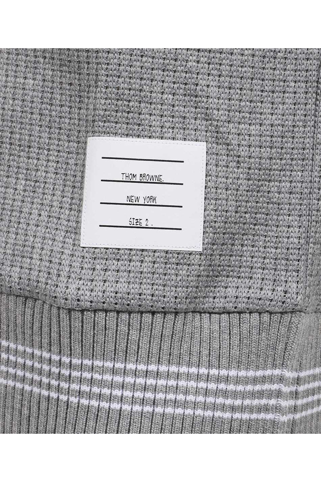 Thom Browne-OUTLET-SALE-Short sleeve cotton polo shirt-ARCHIVIST