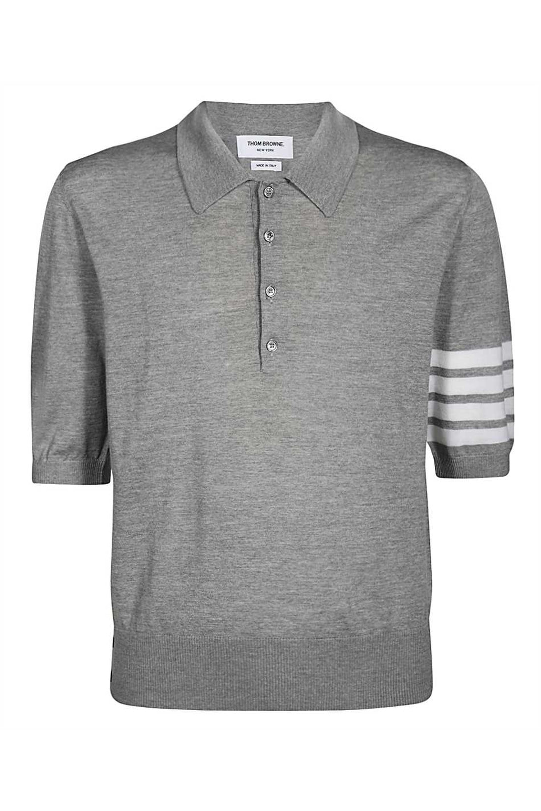 Thom Browne-OUTLET-SALE-Short sleeve cotton polo shirt-ARCHIVIST