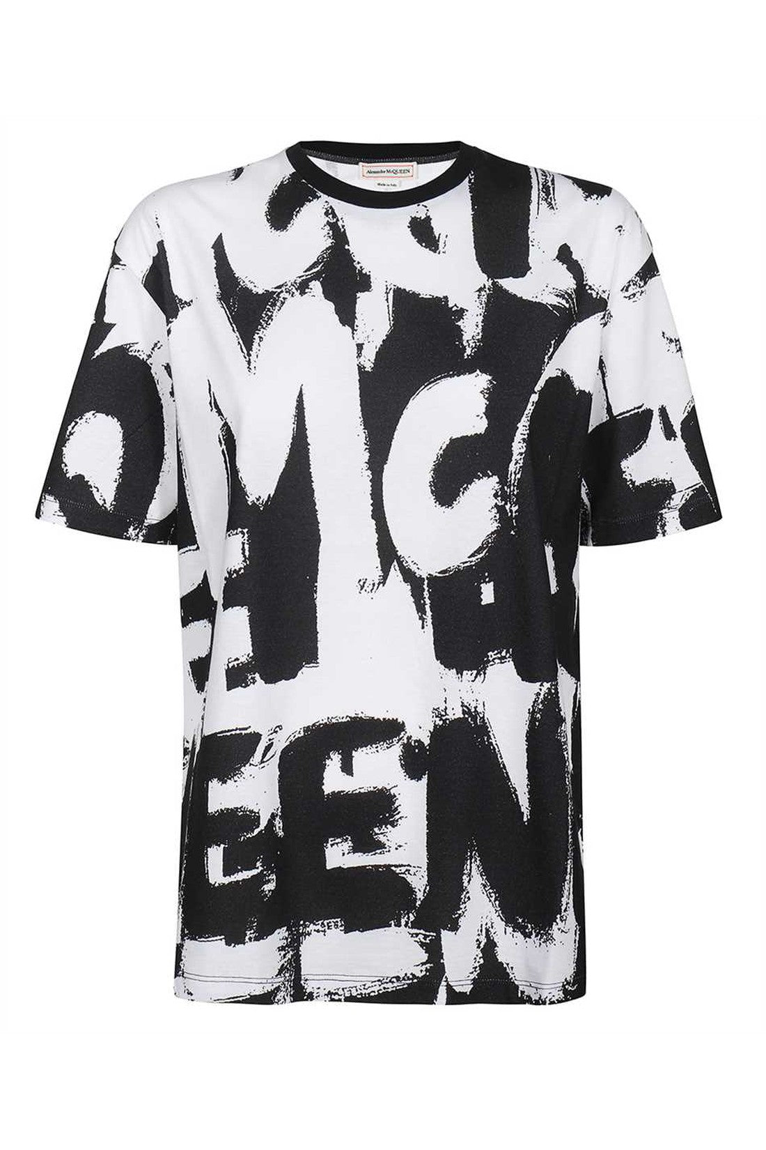 Alexander McQueen-OUTLET-SALE-Short sleeve printed cotton t-shirt-ARCHIVIST