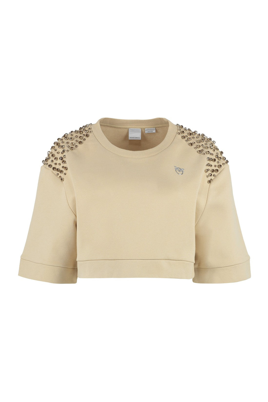 Pinko-OUTLET-SALE-Short-sleeved cotton crewneck sweatshirt-ARCHIVIST