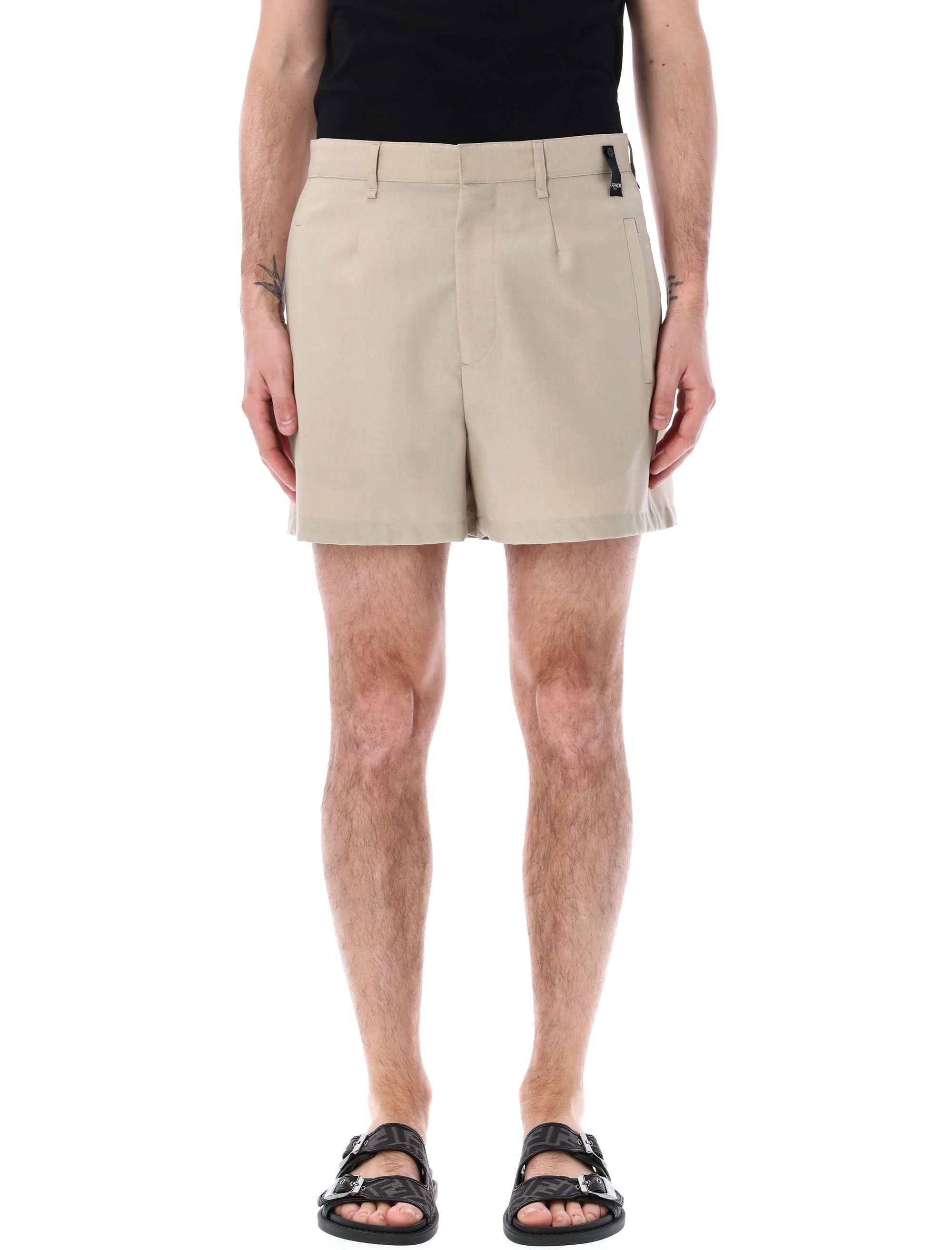 FENDI-OUTLET-SALE-Shorts BEIGE-ARCHIVIST