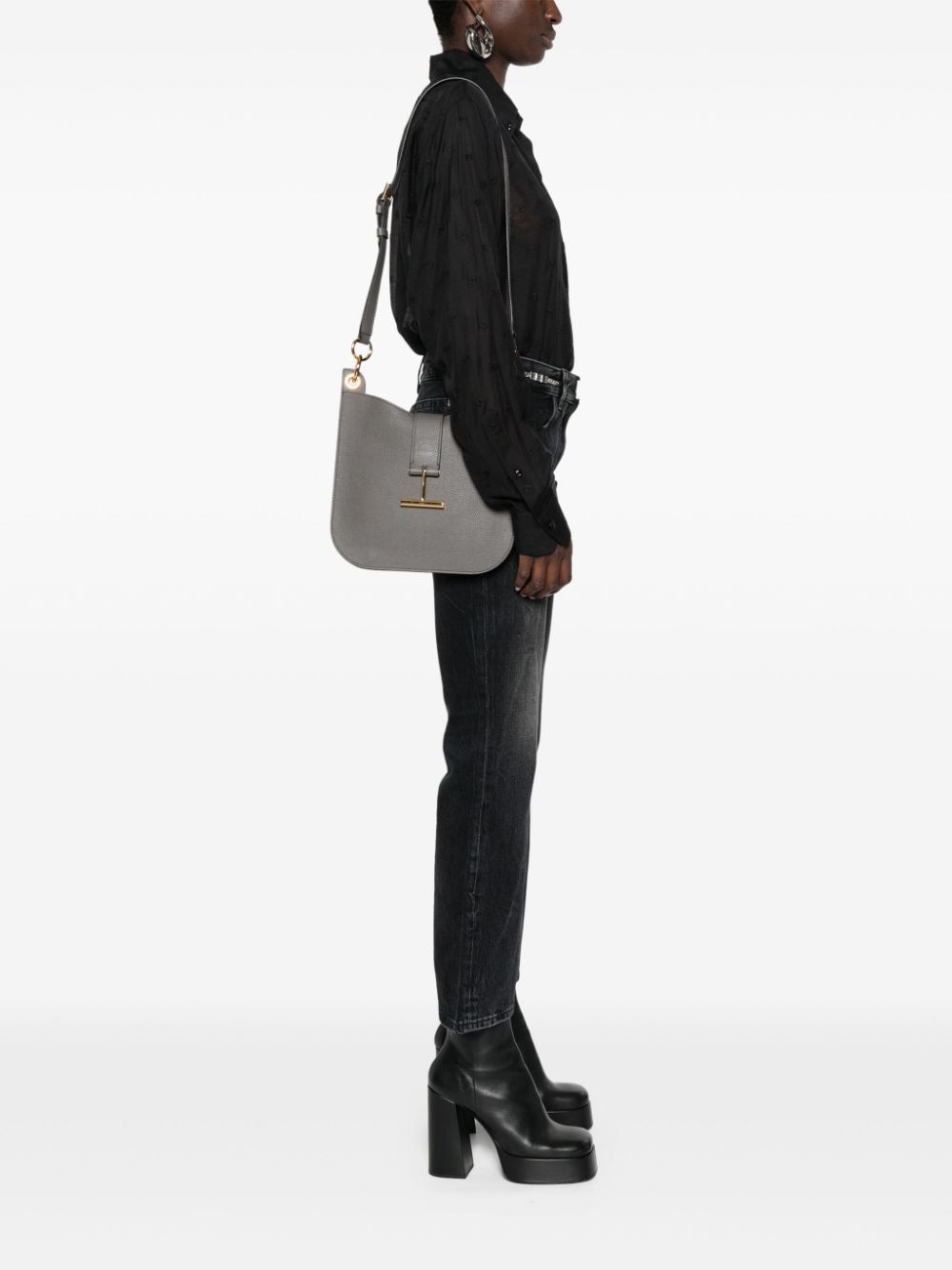 Tom Ford-OUTLET-SALE-Shoulder Bag GRAU-ARCHIVIST